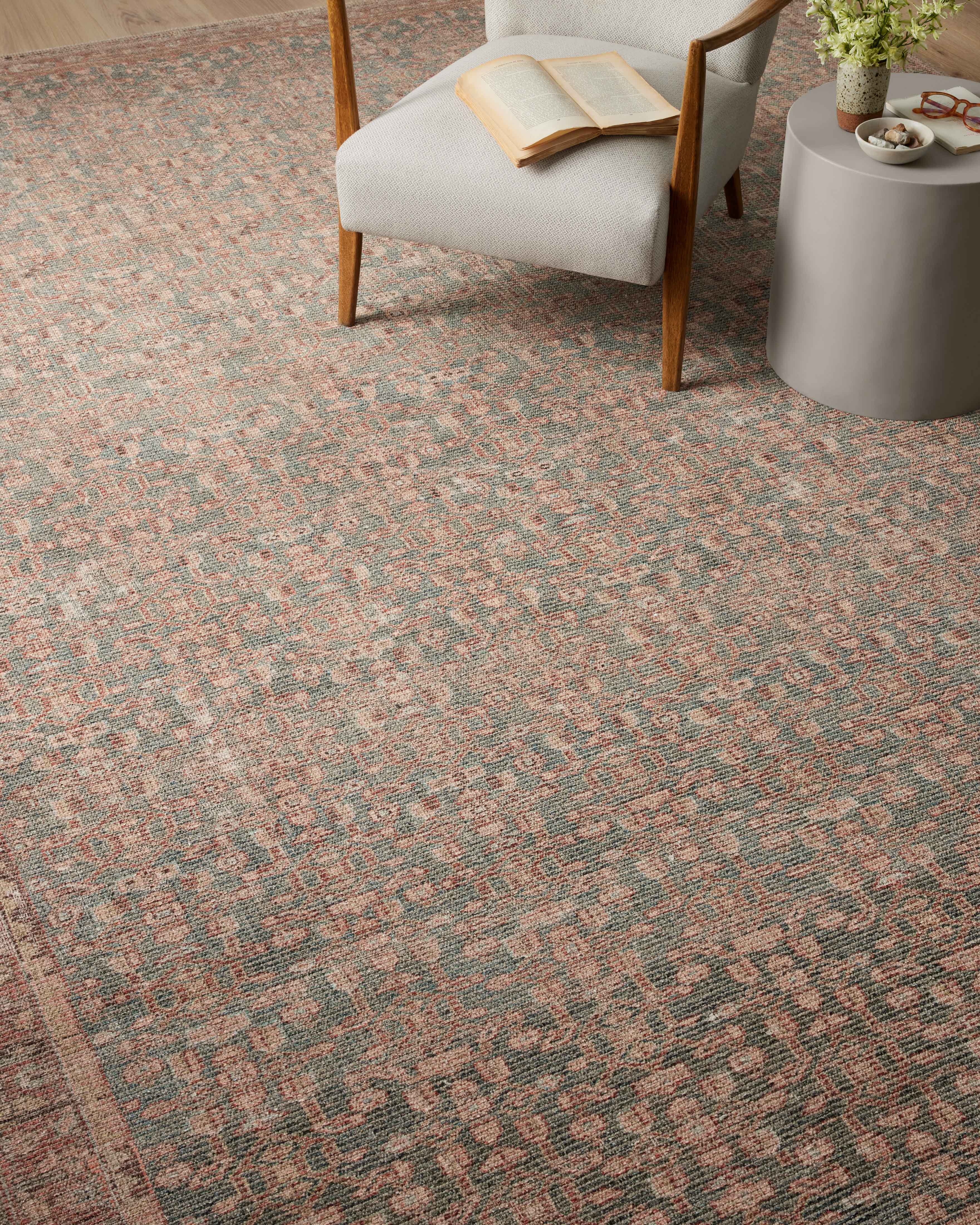 Angela Rose x Loloi Aubrey Blue/ Terracotta Rug 0-RUGS Loloi