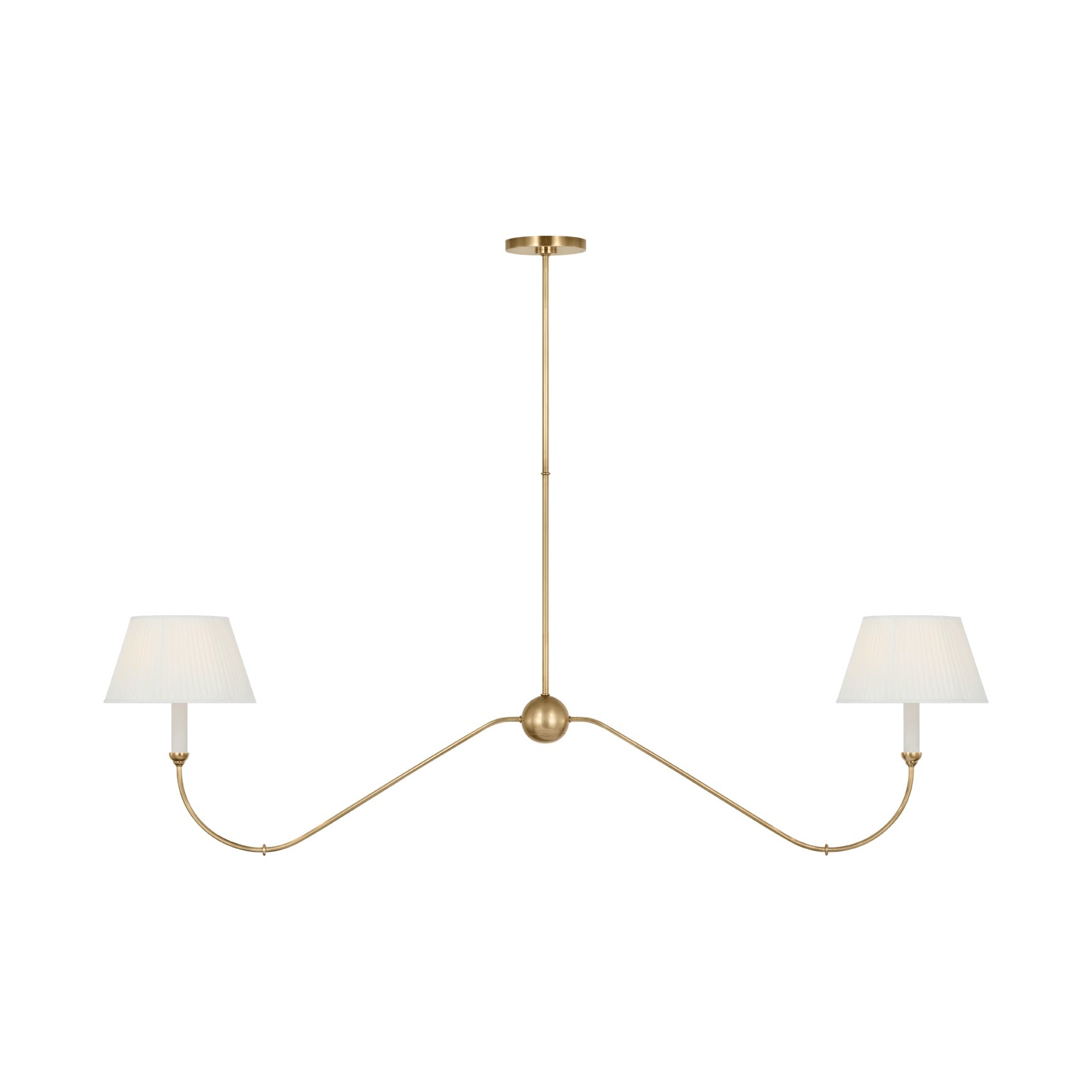 Ingela 65" Linear Chandelier, Hand-Rubbed Antique Brass
