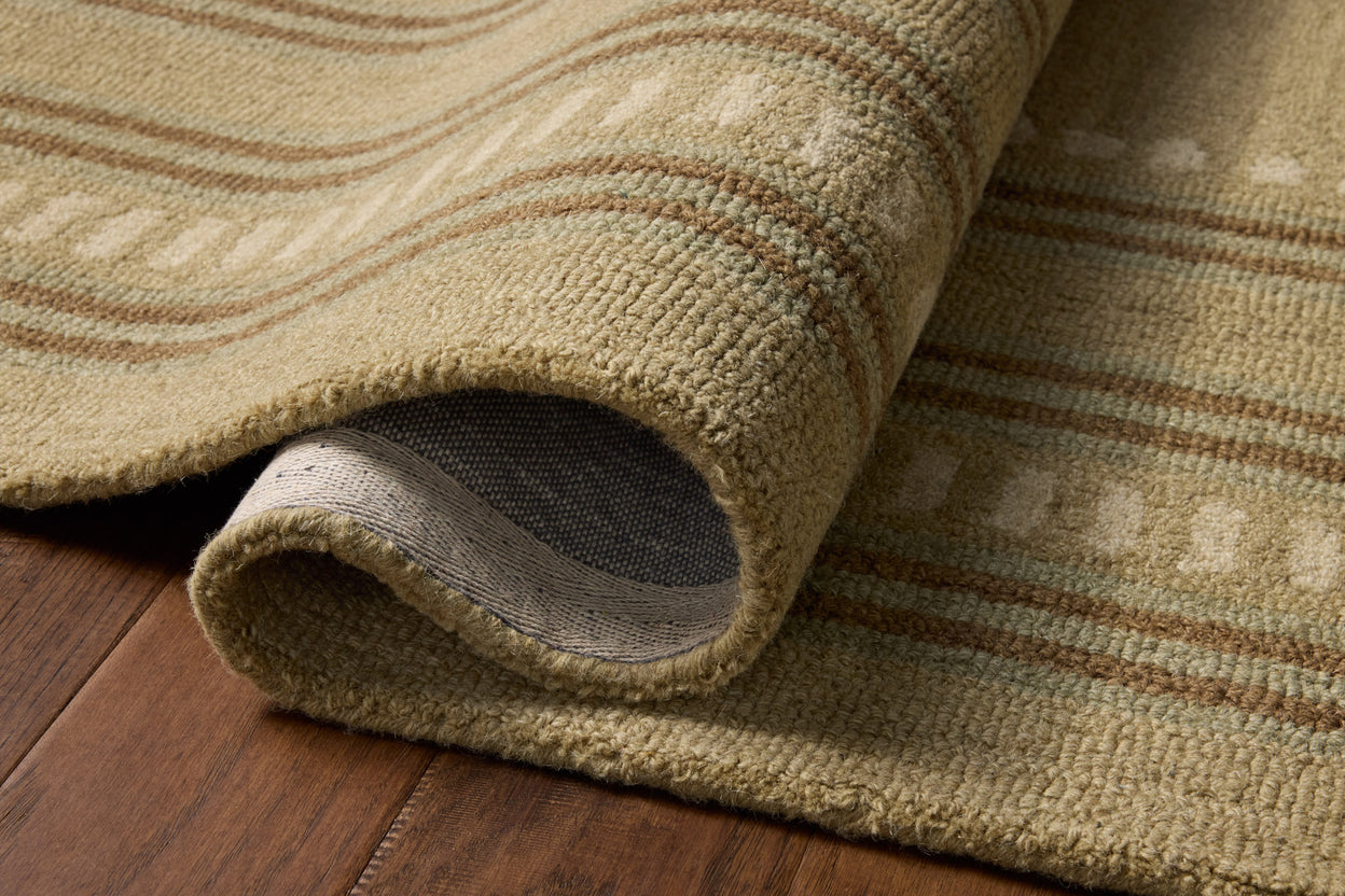 Chris Loves Julia x Loloi Alfie Green / Natural Rug RUGS - wool Loloi