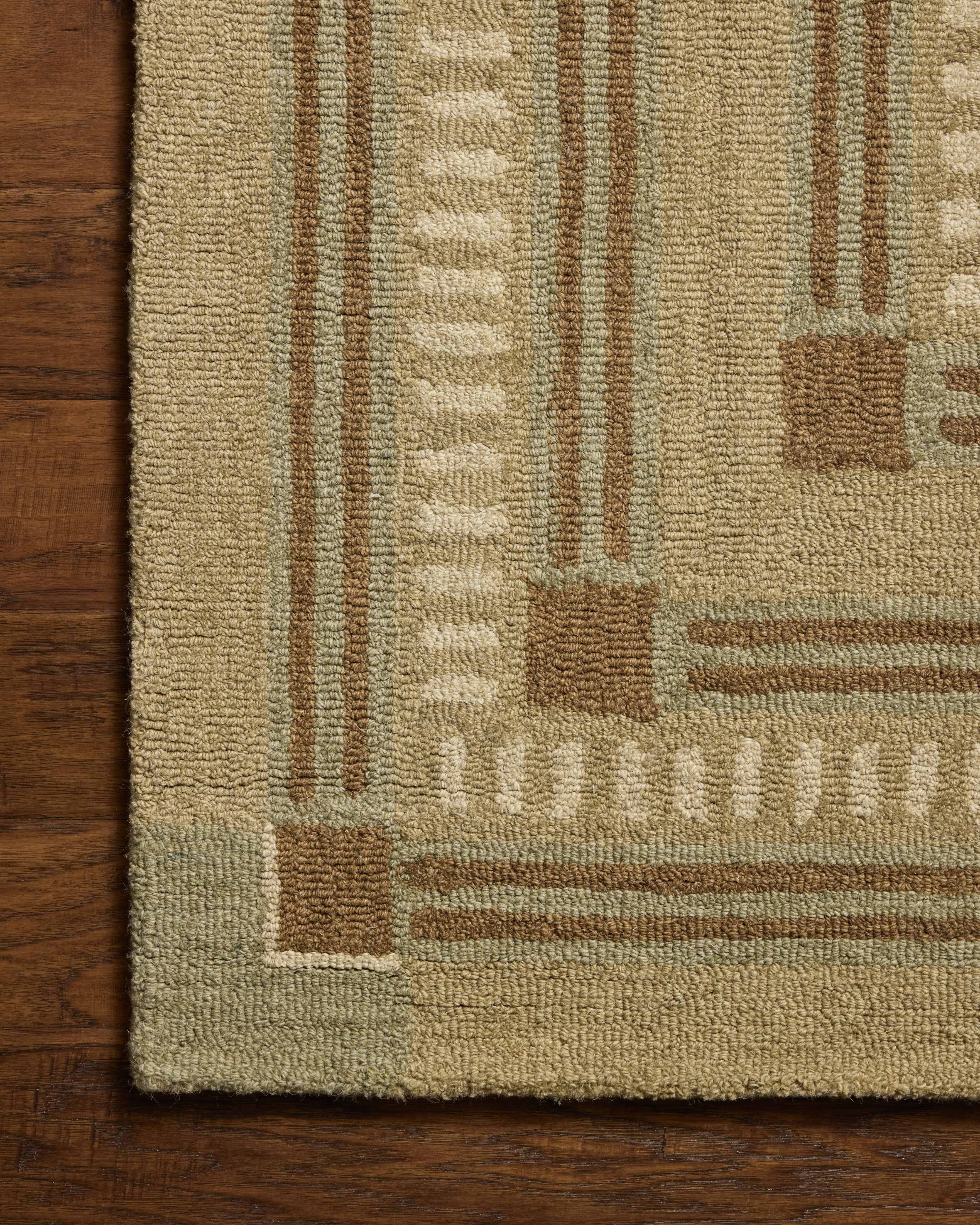 Chris Loves Julia x Loloi Alfie Green / Natural Rug RUGS - wool Loloi