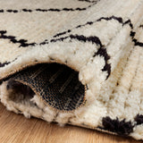 Chris Loves Julia x Loloi Alice Cream / Charcoal Diamond Rug