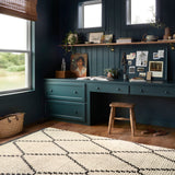 Chris Loves Julia x Loloi Alice Cream / Charcoal Diamond Rug