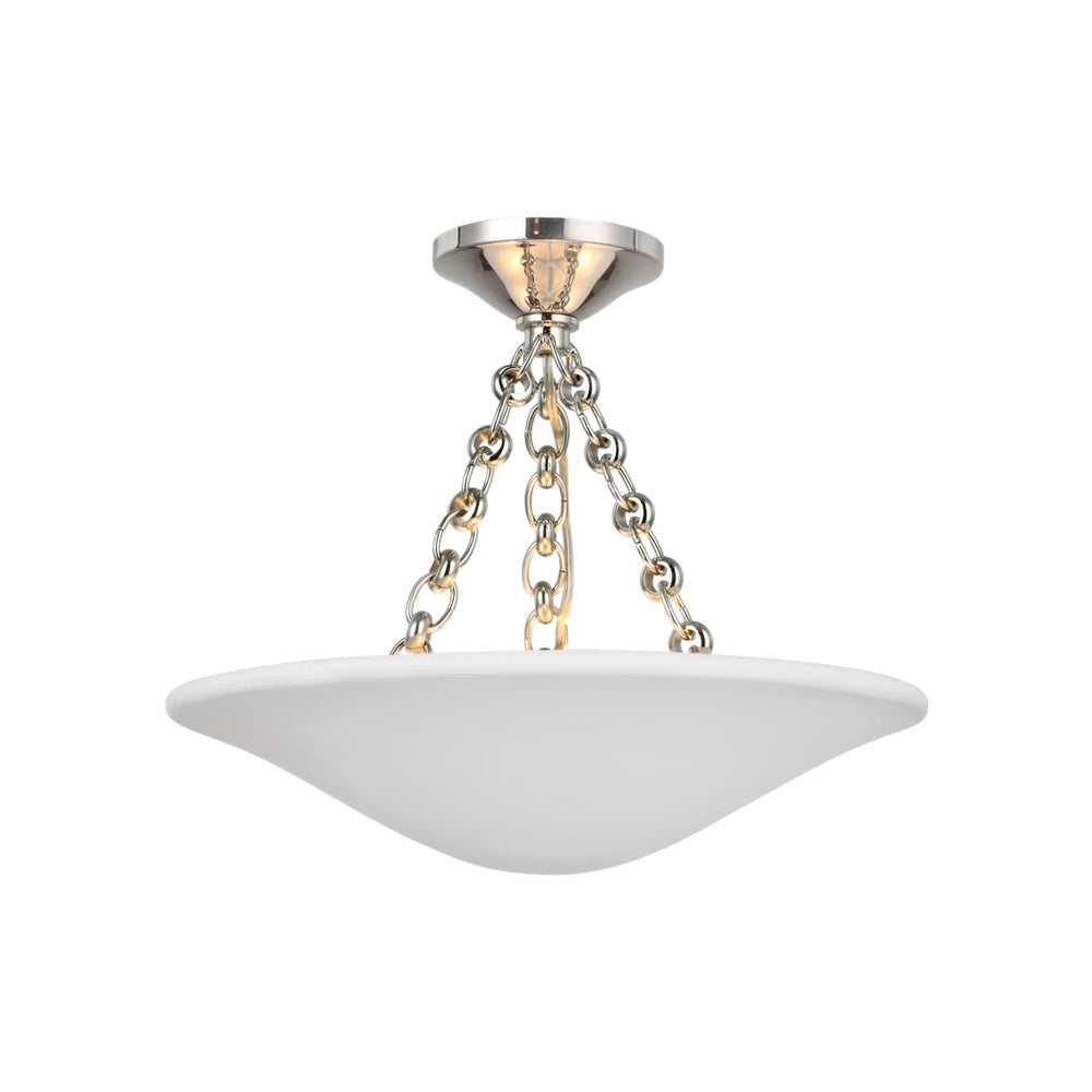 Mollino Semi Flush Mount LIGHTING - flush mount Visual Comfort - Signature Polished Nickel 24"