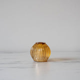 Ridged Glass Taper/Votive Holder Amber - Rug & Weave