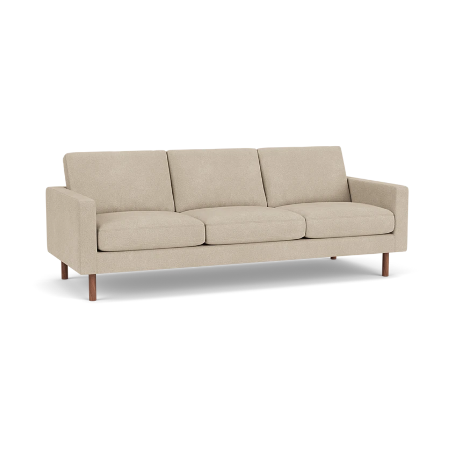 EQ3 Custom Fabric Joan 87" Sofa - Walnut Leg