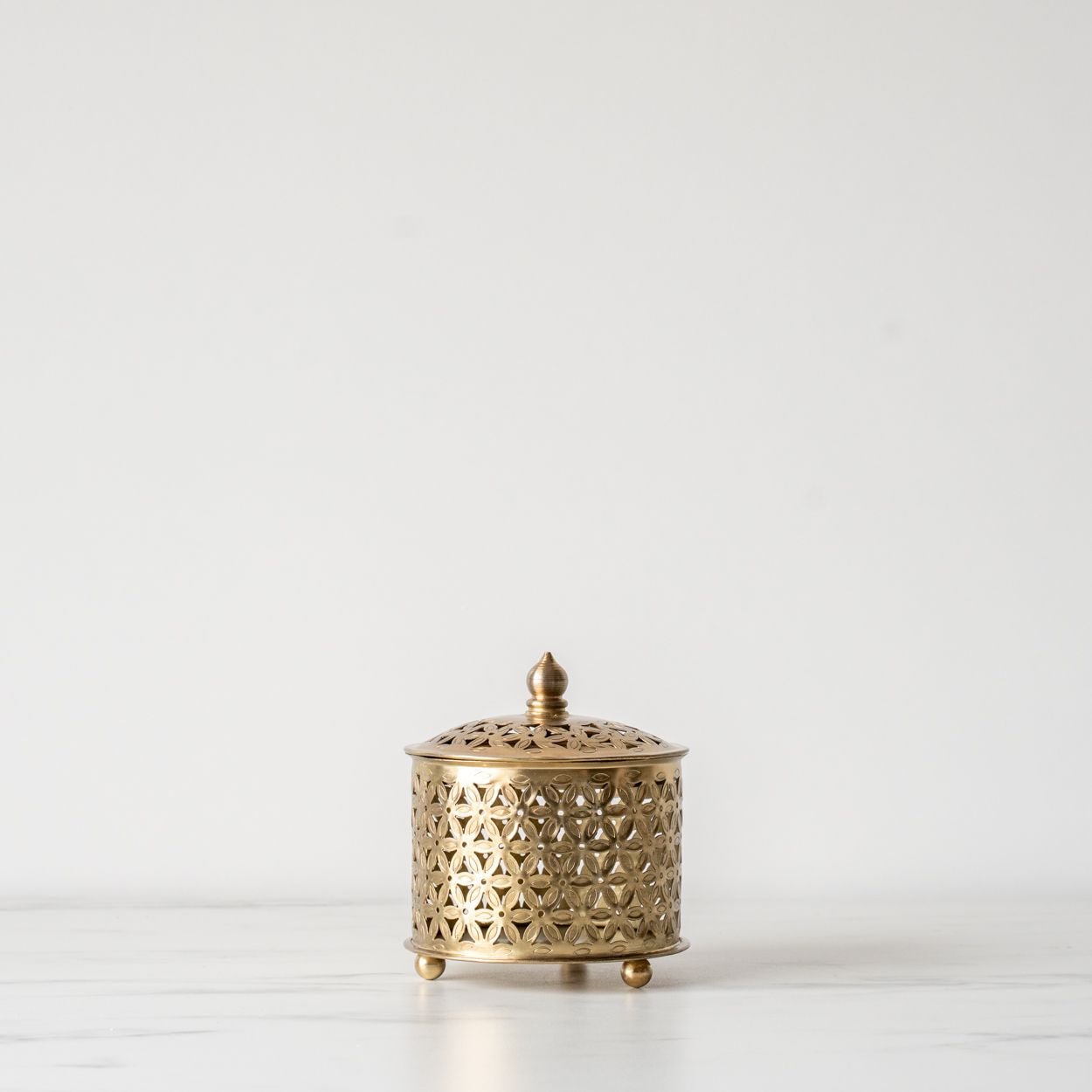 Antiqued Brass Jar with Lid - Rug & Weave