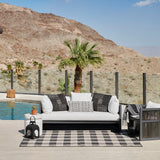 Braemar Plaid Denim Outdoor Rug