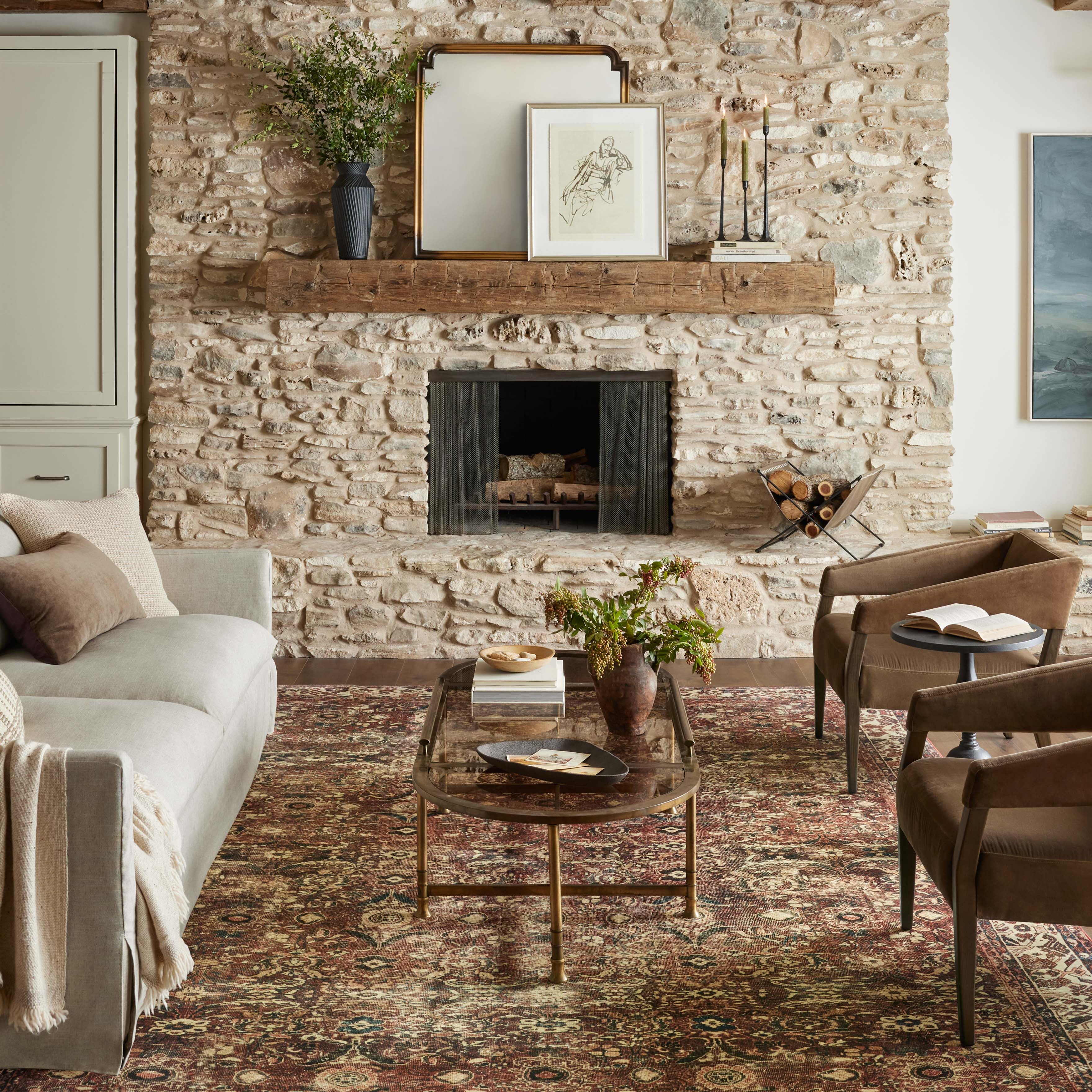 Magnolia Home by Joanna Gaines x Loloi Banks Brick / Ivory Rug 1 - RUGS - patterned Loloi