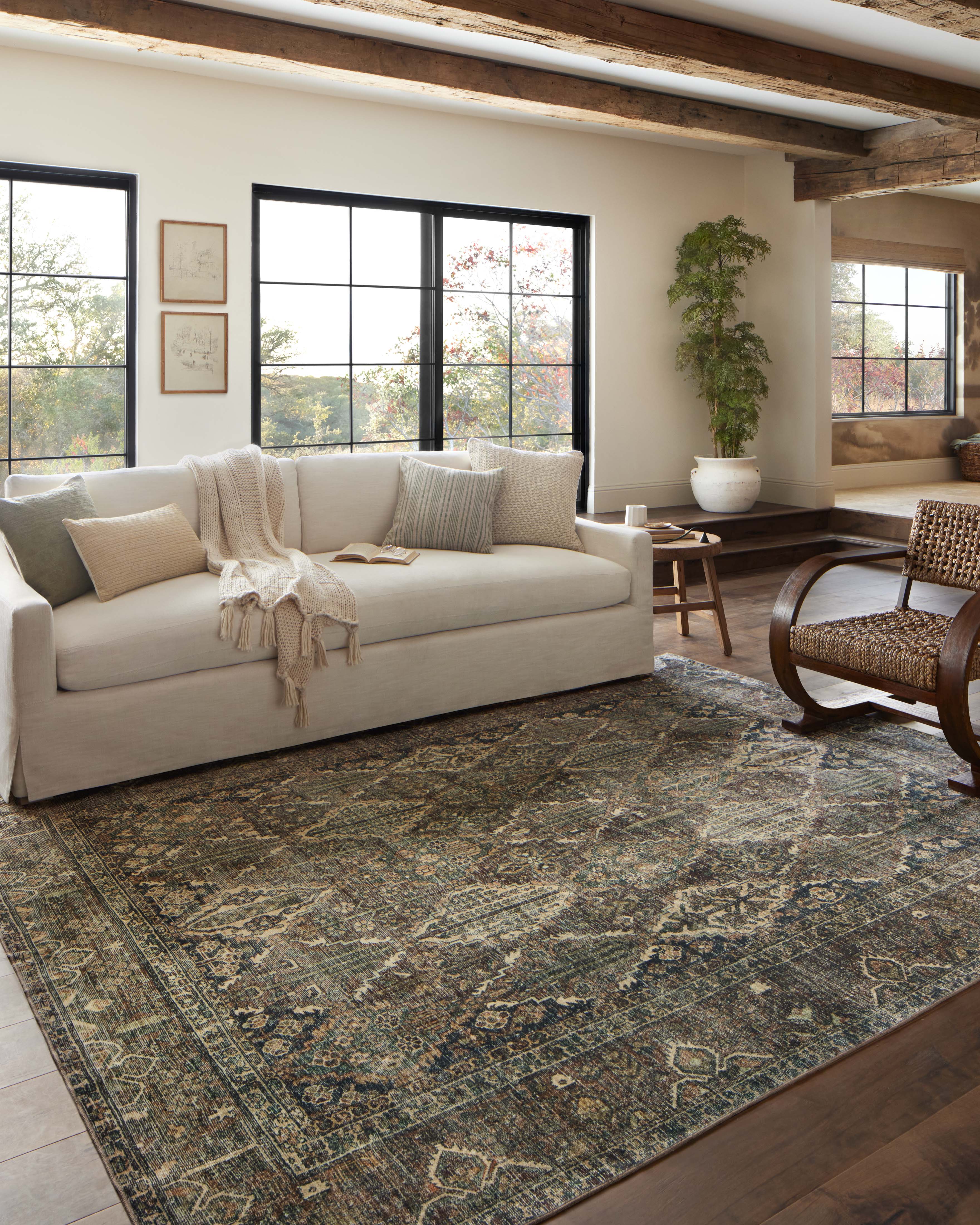 Magnolia Home by Joanna Gaines x Loloi Banks Spice / Blue Rug 1 - RUGS - patterned Loloi
