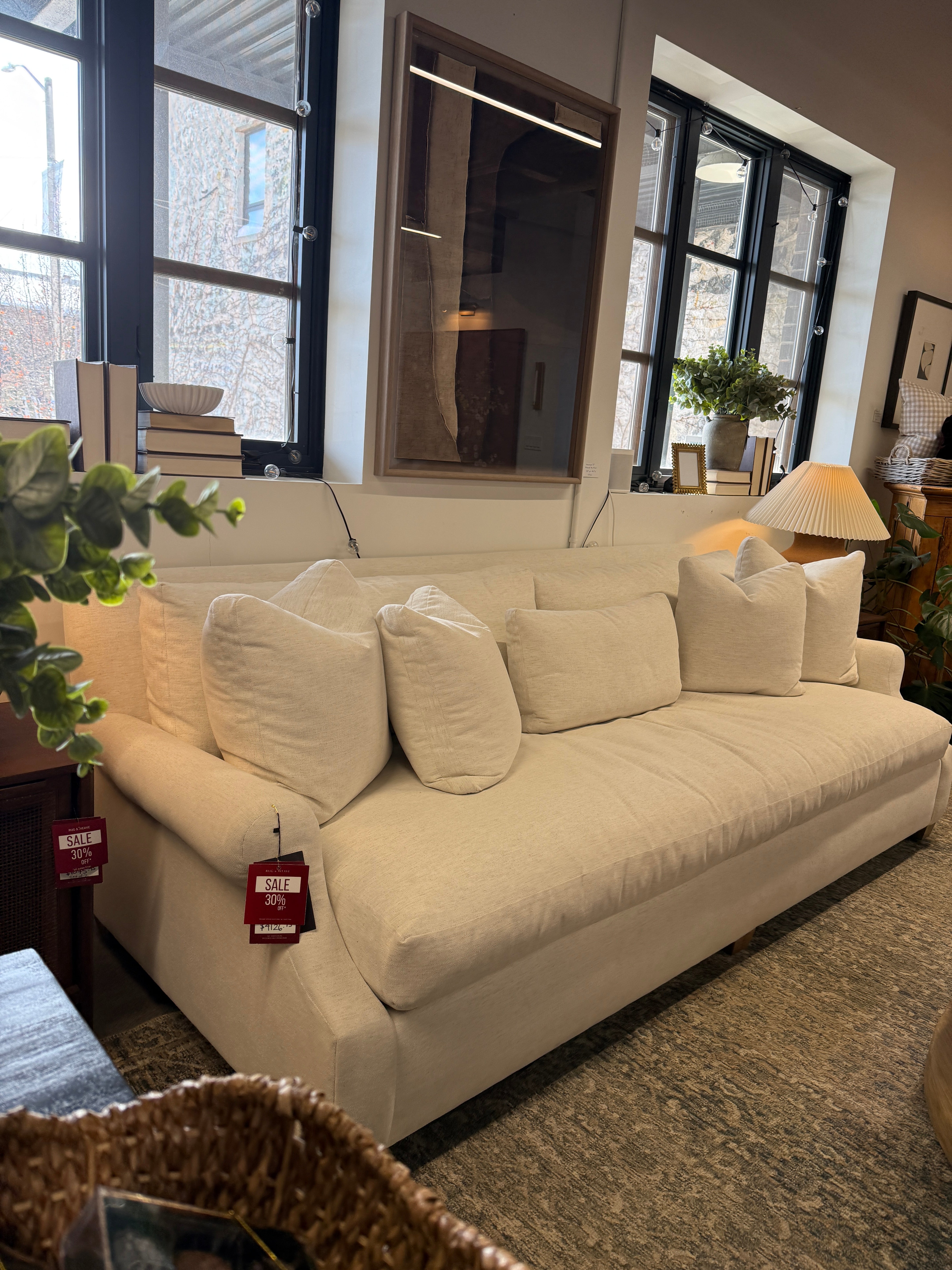 FLOOR MODEL - Bristol 98" Express Bench Cushion Sofa FURNITURE - floor model Rowe Furniture