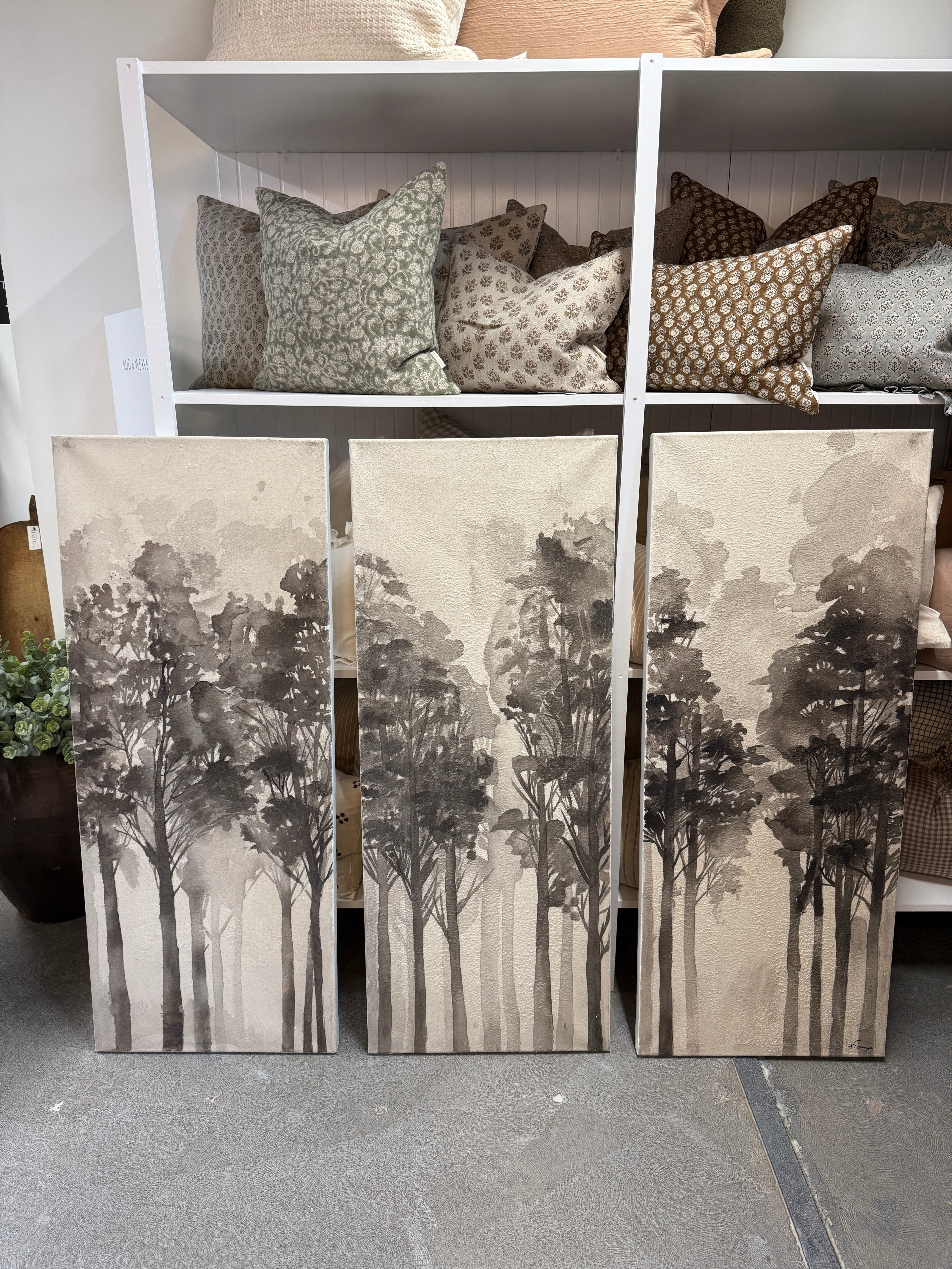 FLOOR MODEL - "Woodland Calm" Canvas Trio ARTWORK - in store Renwil