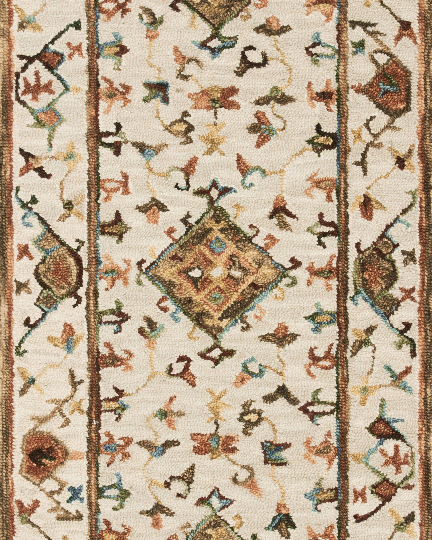 Loloi Beatty Ivory / Rust Rug RUGS - wool Loloi