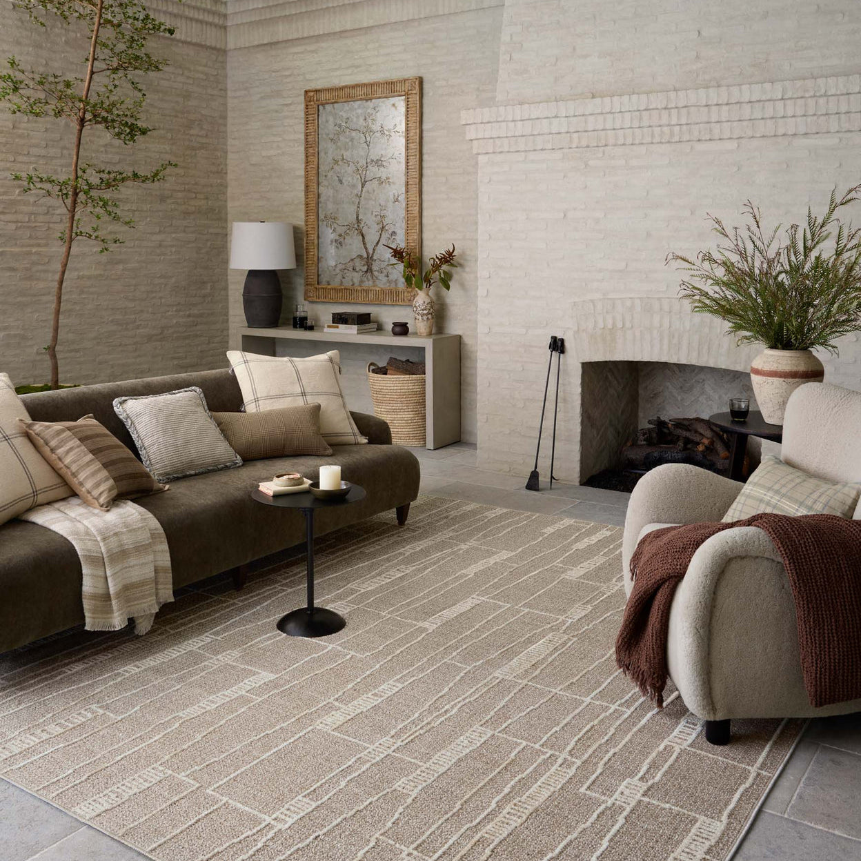Amber Lewis x Loloi Bexley Mushroom / Natural Rug RUGS - synthetic Loloi
