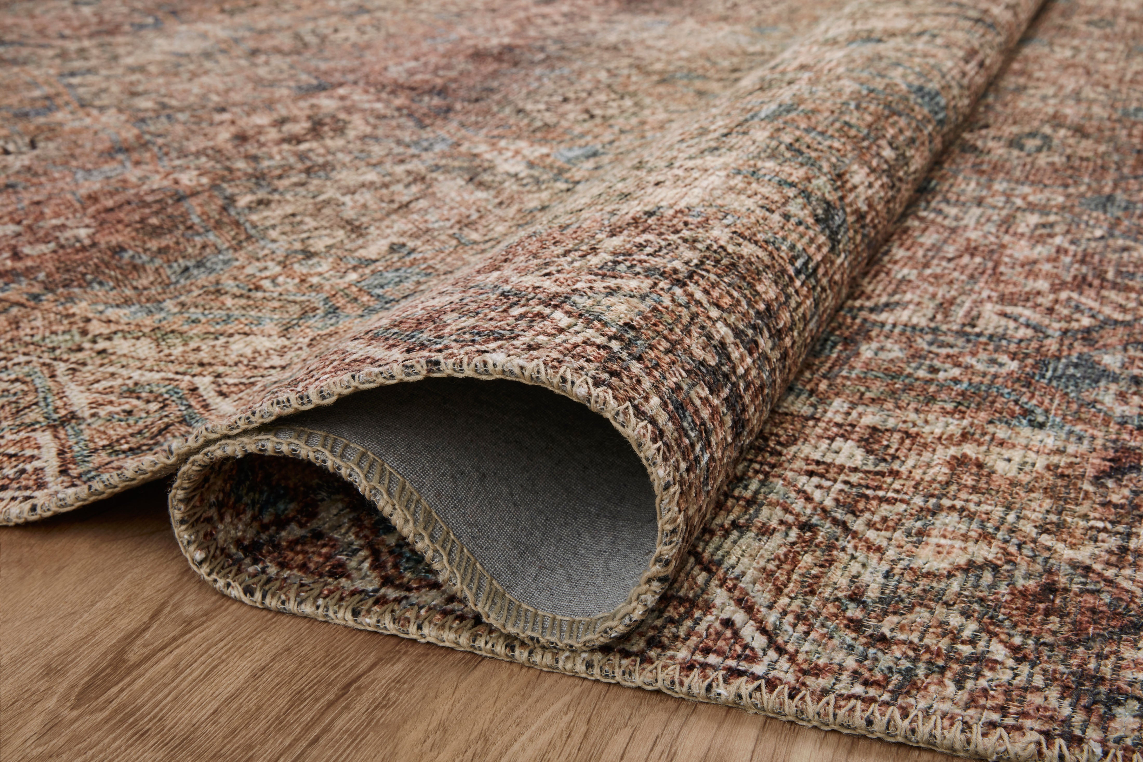 Amber Lewis x Loloi Billie Aqua / Rust Rug 0-patterned rugs Loloi