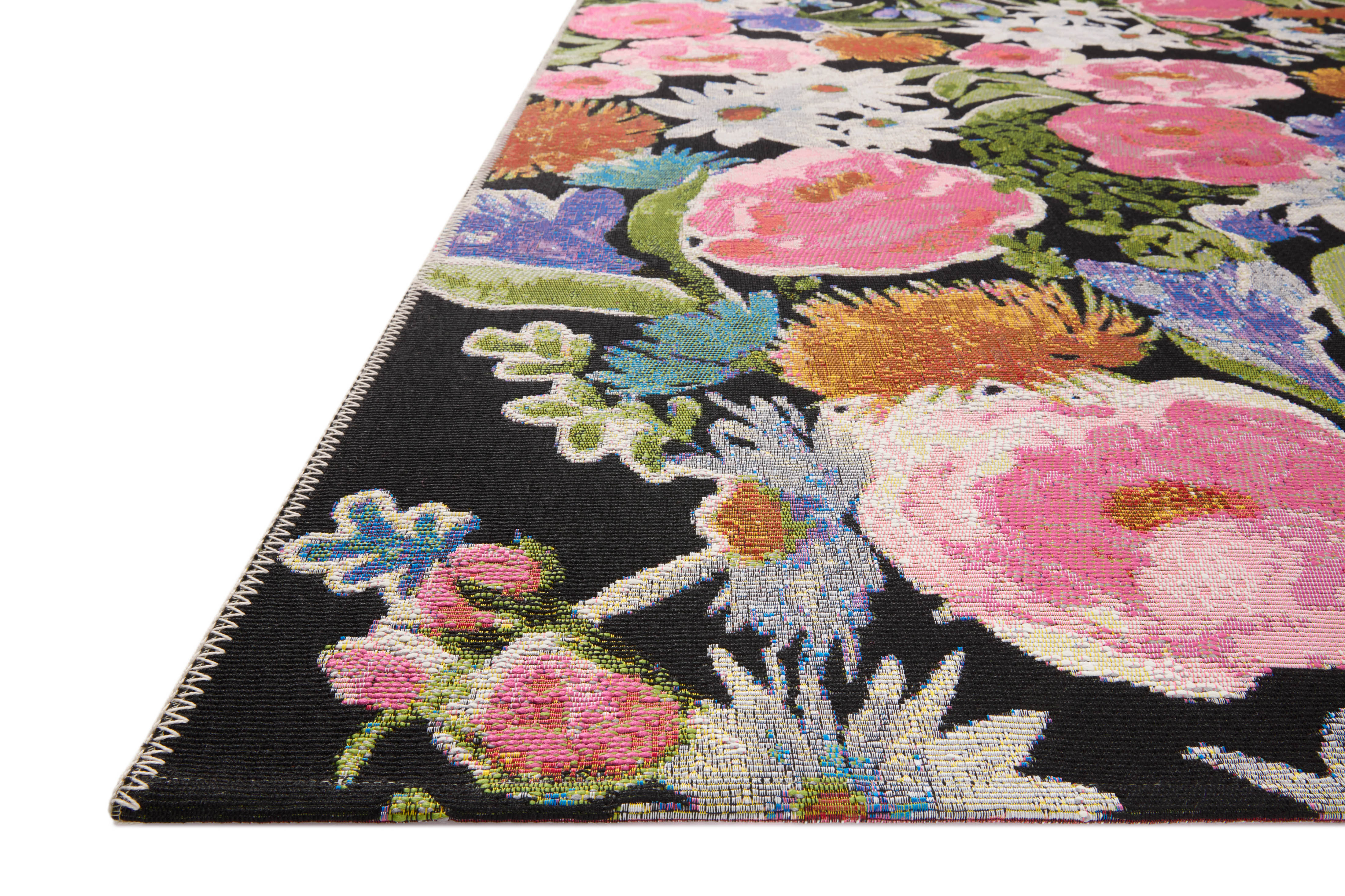 Loloi Botanical Black / Multi Rug RUGS - synthetic Loloi