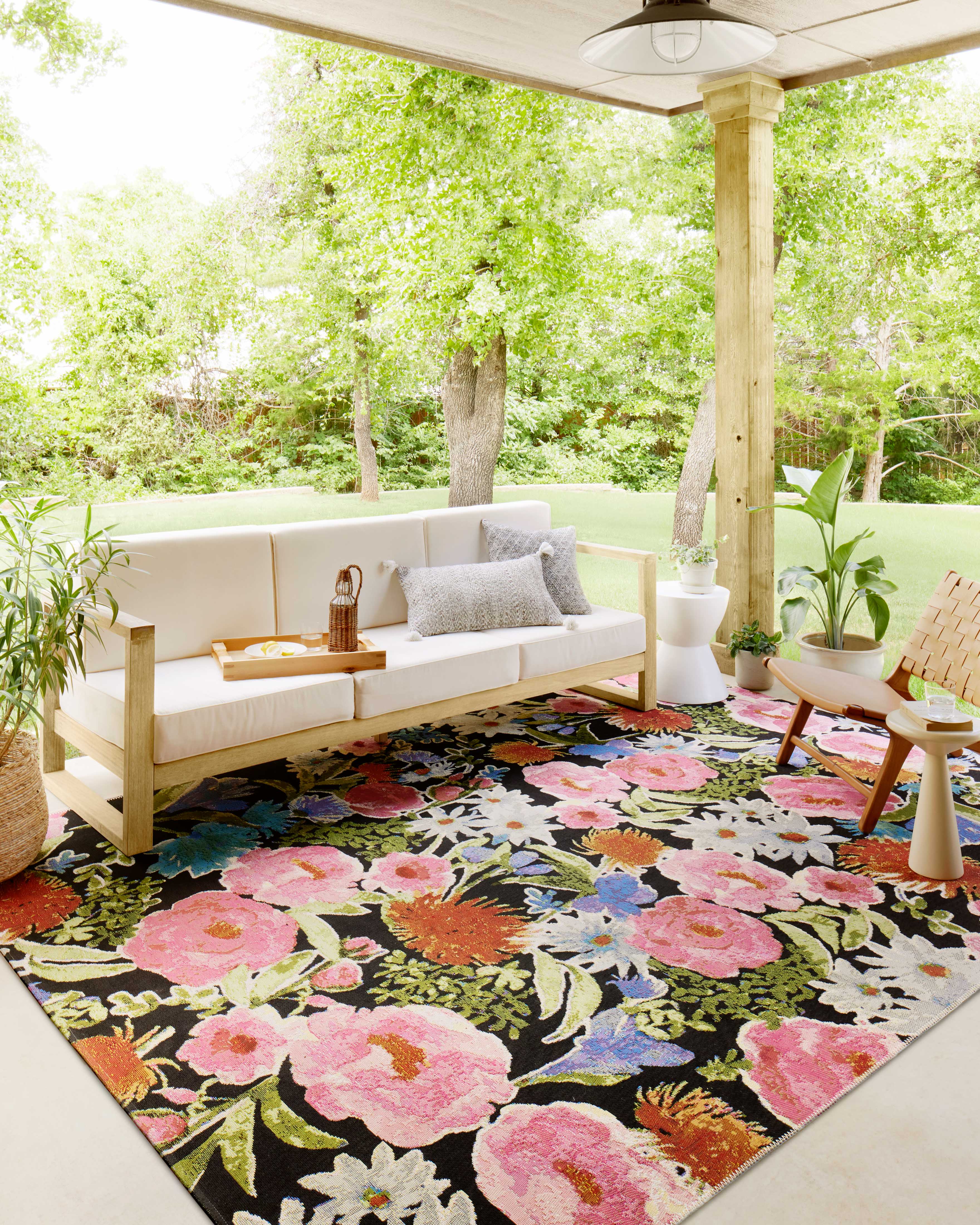 Loloi Botanical Black / Multi Rug RUGS - synthetic Loloi