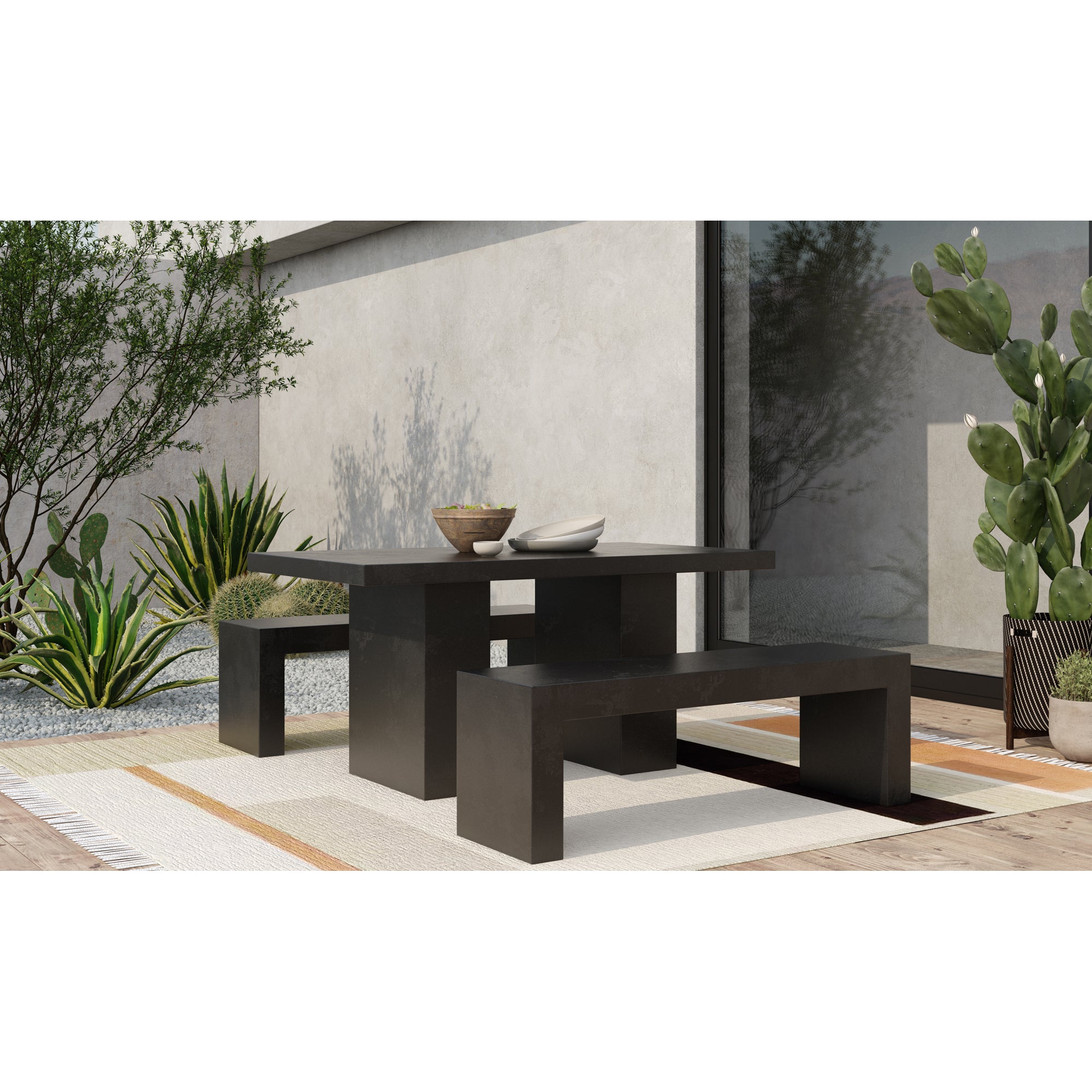 Lowen Outdoor Bench FURNITURE - outdoor bench Moe's Furniture