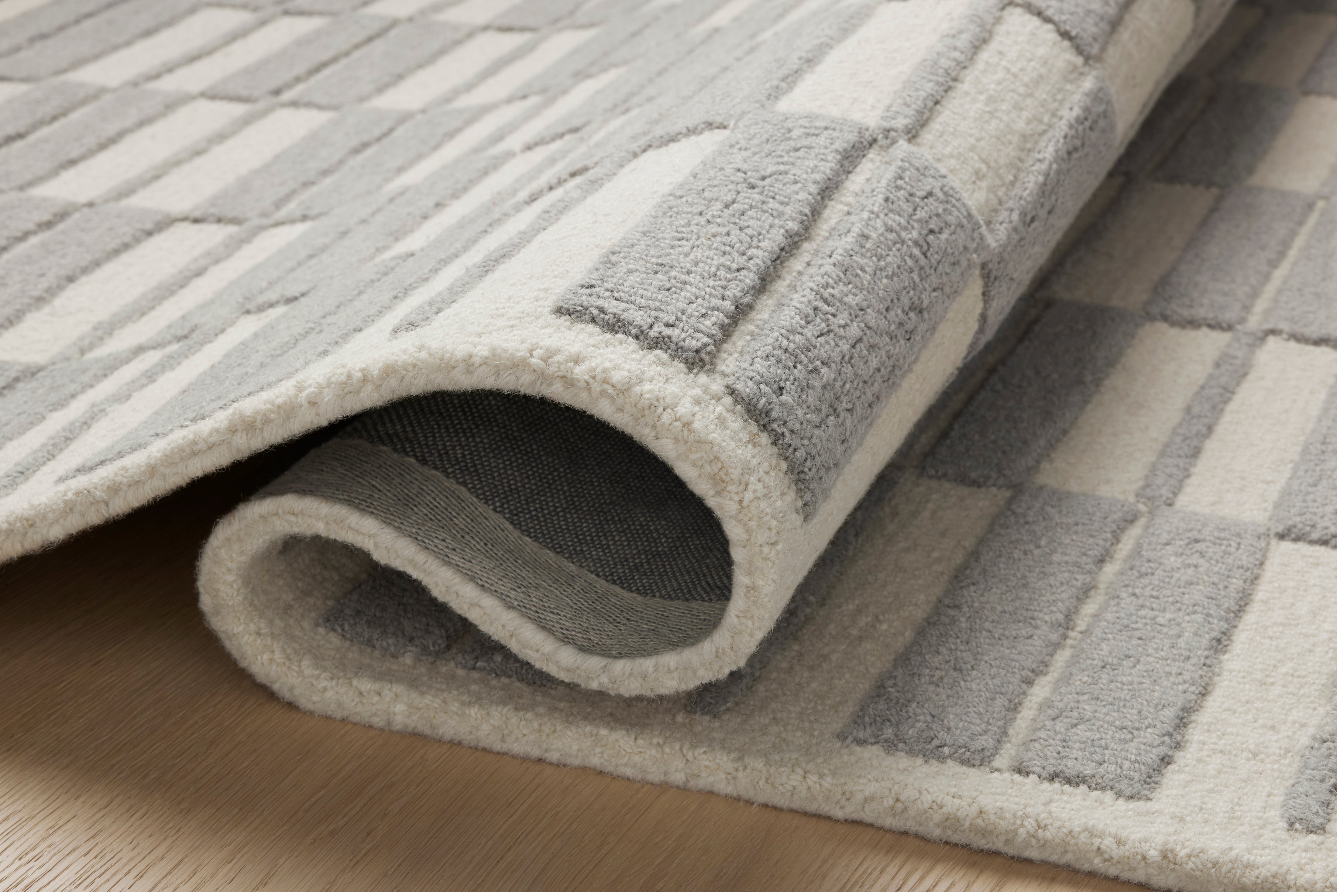 Chris Loves Julia x Loloi Bradley Ivory / Grey Rug 0-RUGS-wool Loloi