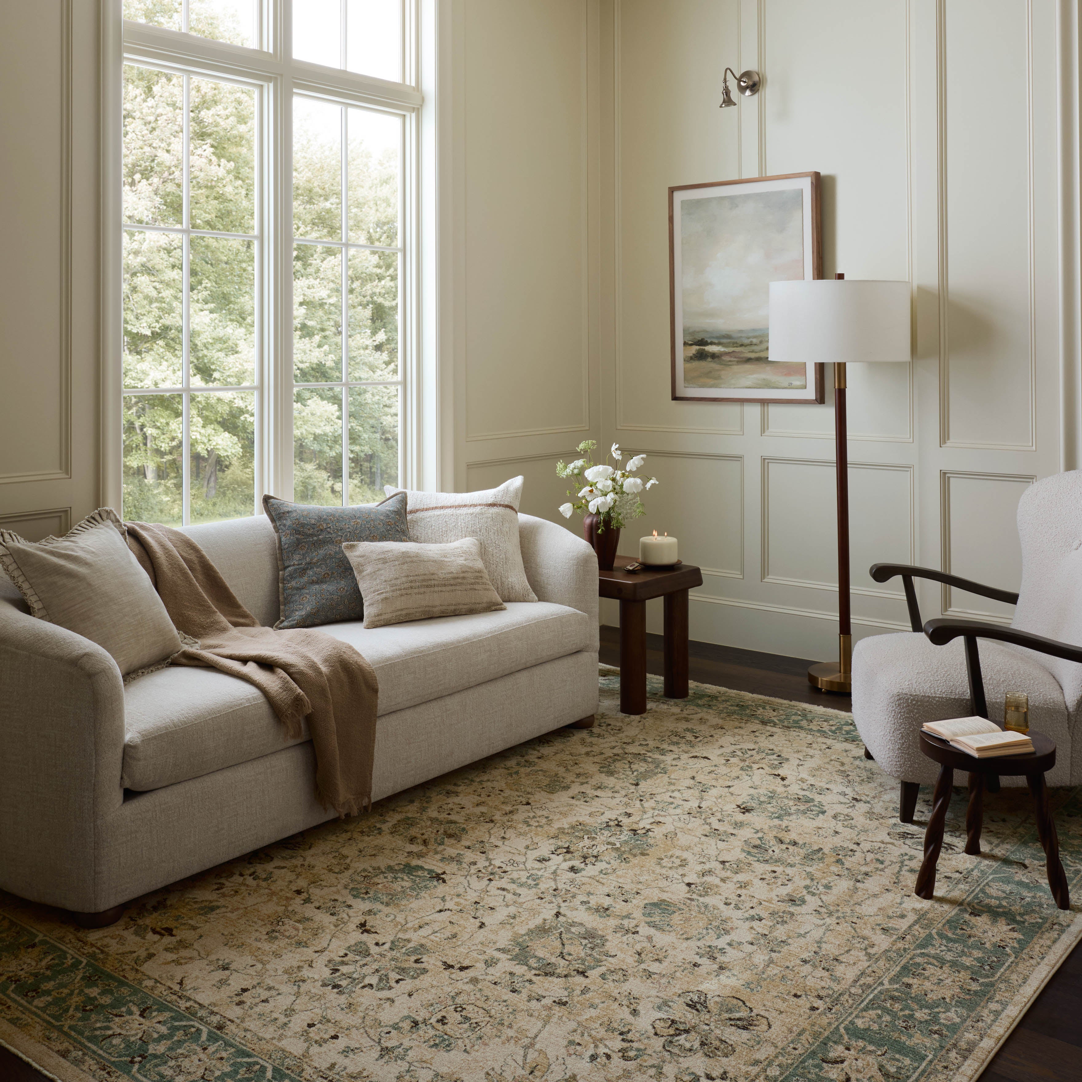 Loloi Briar Ant. Ivory / Blue Rug RUGS - synthetic Loloi 18" x 18" sample
