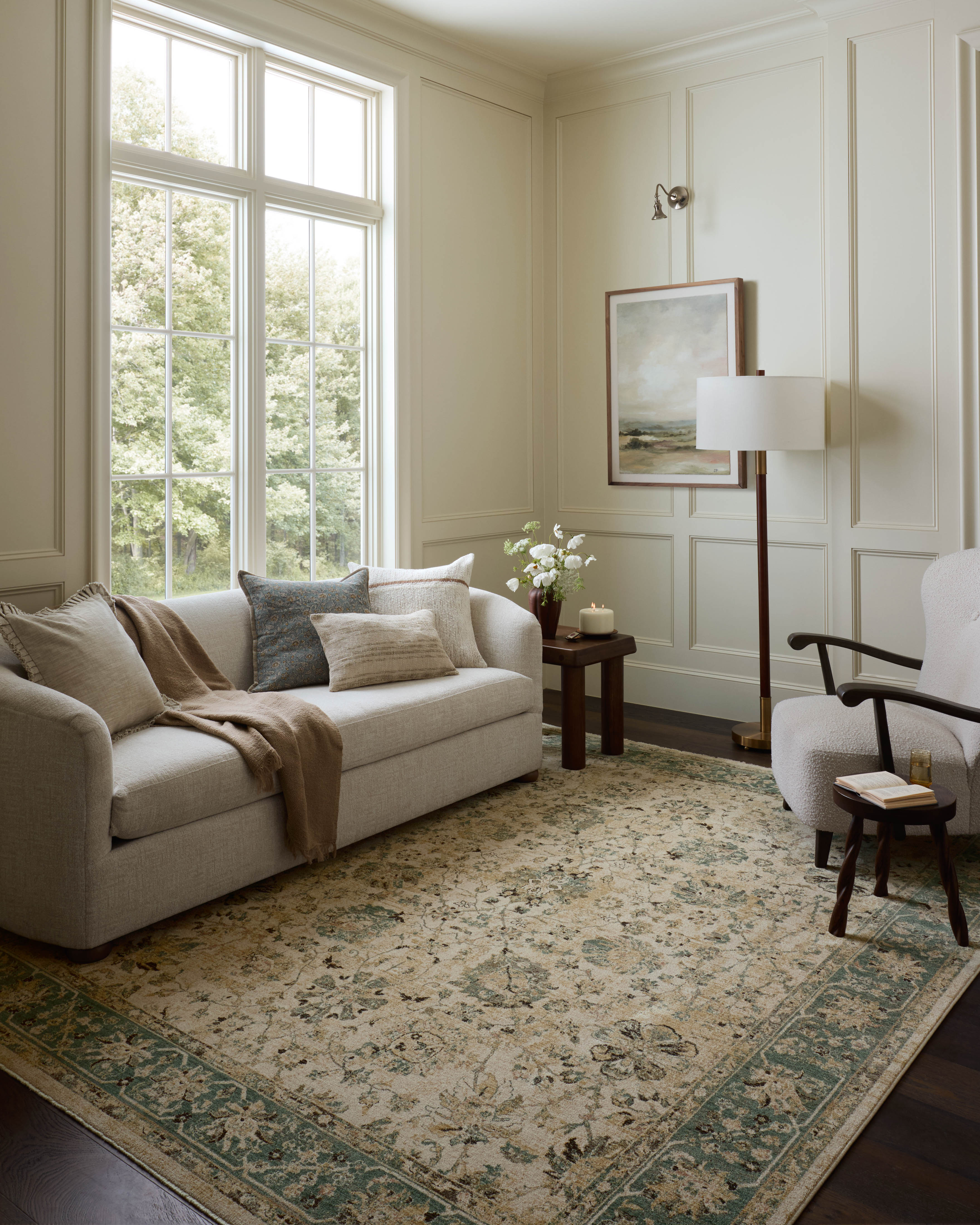 Loloi Briar Ant. Ivory / Blue Rug RUGS - synthetic Loloi 18" x 18" sample