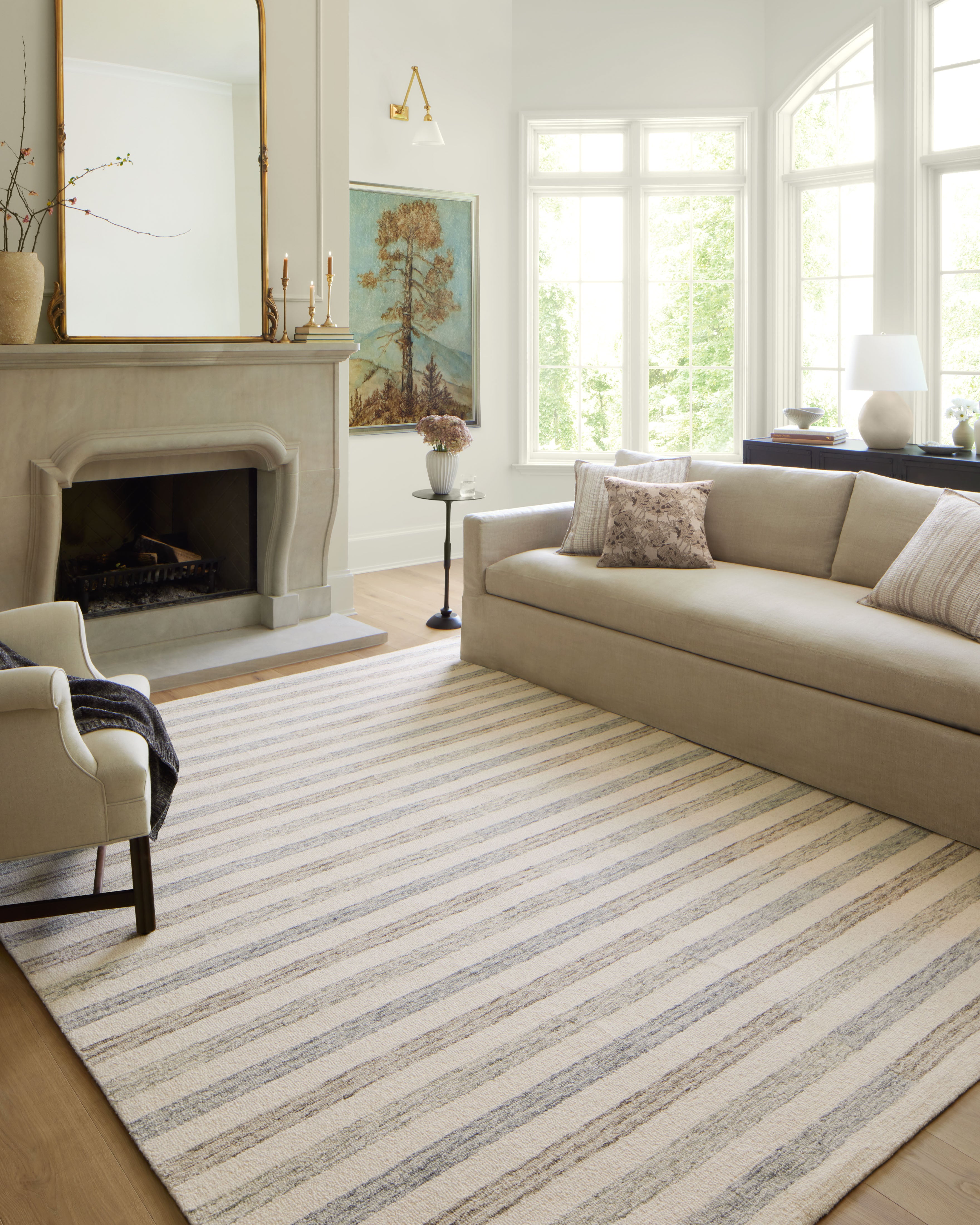 Chris Loves Julia x Loloi Chris Ivory / Slate Rug 1-RUGS Loloi