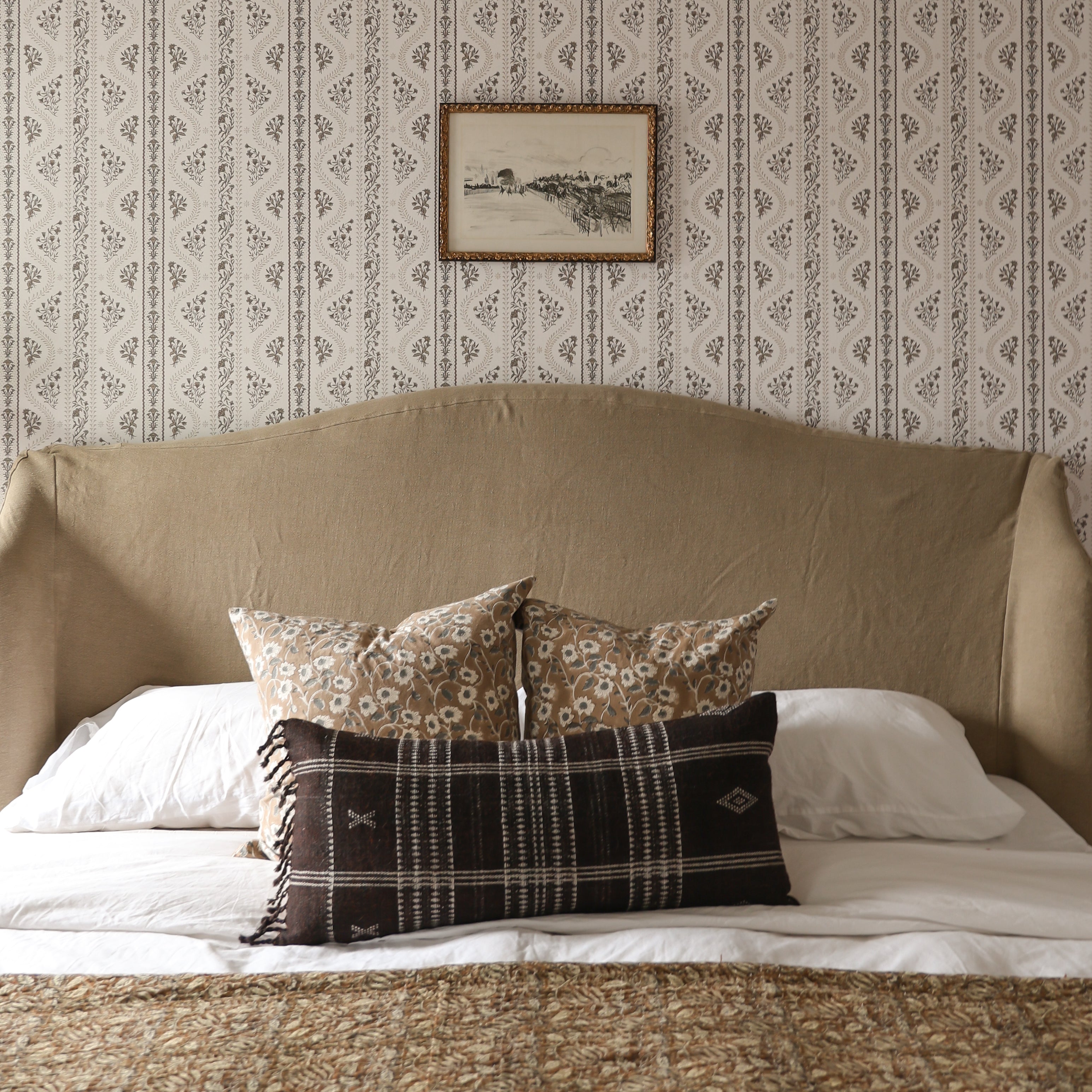 FLOOR MODEL - Meryl Slipcover Queen Bed - Broadway Canvas FURNITURE - floor model Four Hands