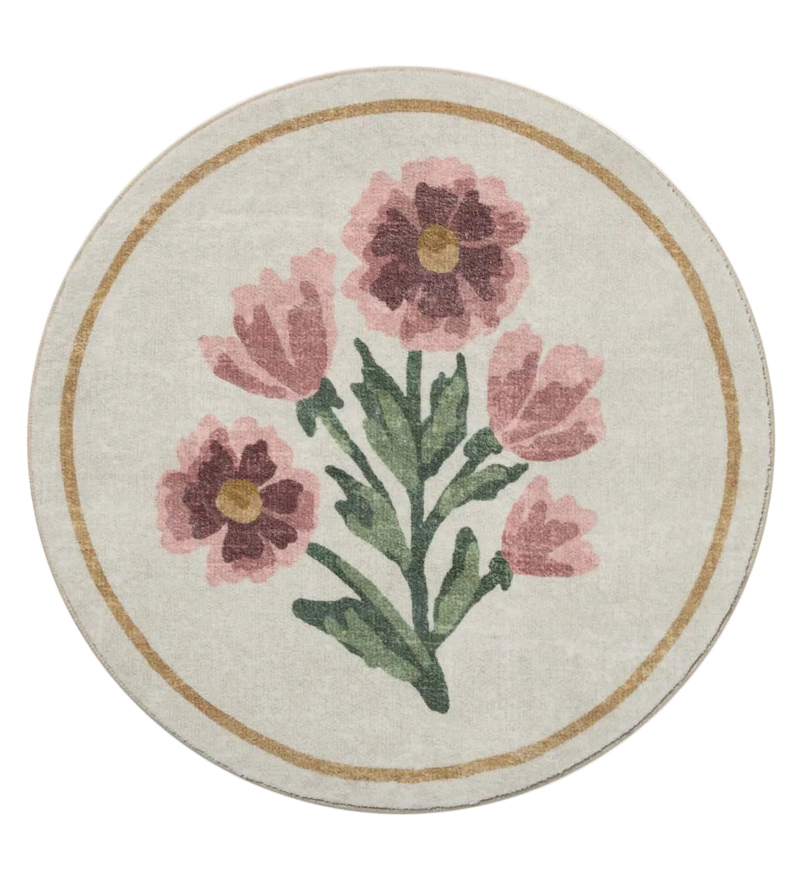 Chris Loves Julia x Loloi Clove Ivory / Pink Bath Mat - Rug & Weave