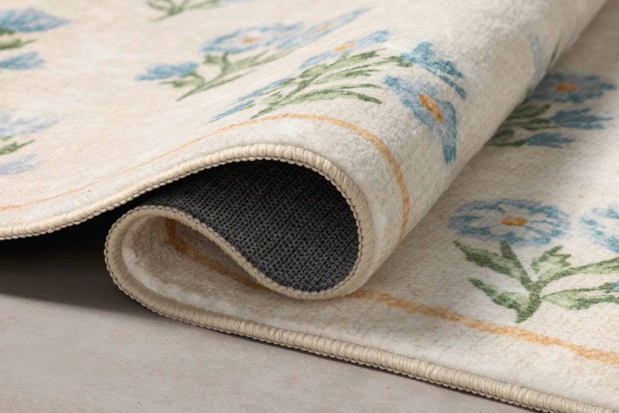 Chris Loves Julia x Loloi Clove Ivory / Lt. Blue Bath Mat - Rug & Weave