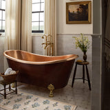 Chris Loves Julia x Loloi Clove Ivory / Lt. Blue Bath Mat - Rug & Weave