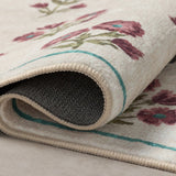 Chris Loves Julia x Loloi Clove Ivory / Plum Bath Mat - Rug & Weave
