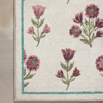 Chris Loves Julia x Loloi Clove Ivory / Plum Bath Mat - Rug & Weave