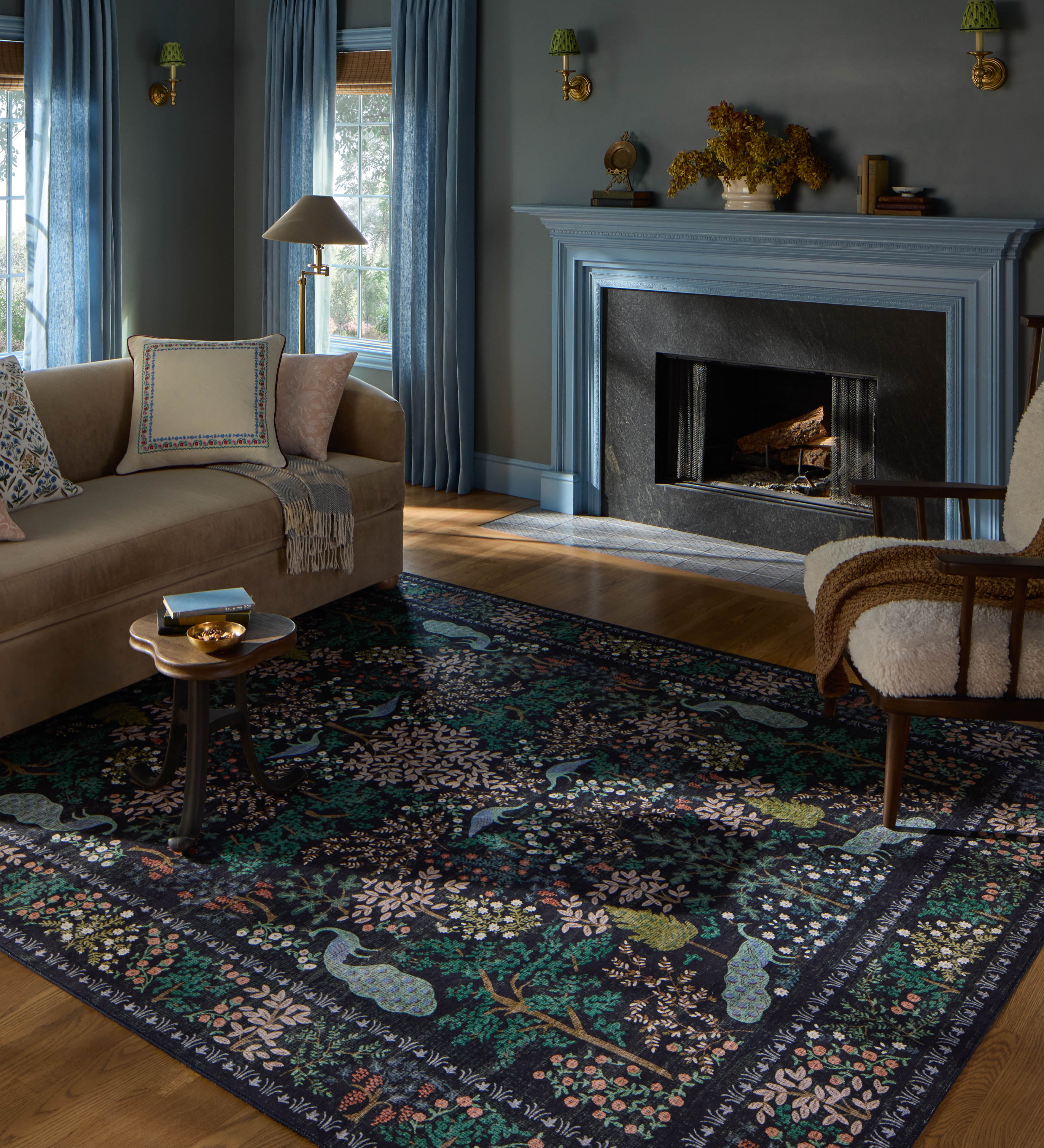 Rifle Paper Co. x Loloi Canopy Charcoal Rug