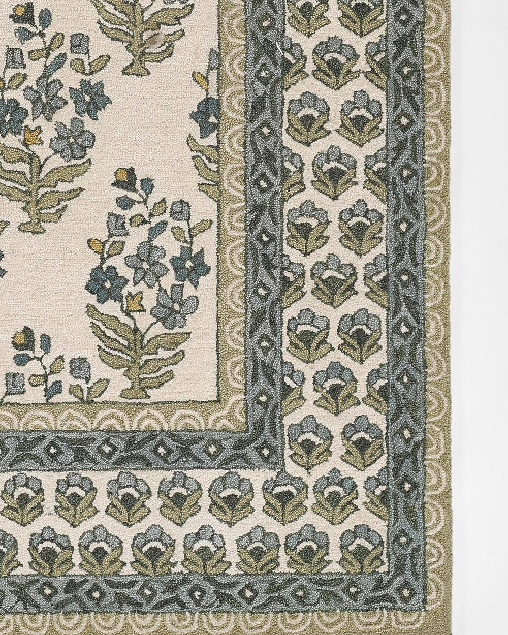 Cotswold Block Print Hand Tufted Rug RUGS - wool Momeni