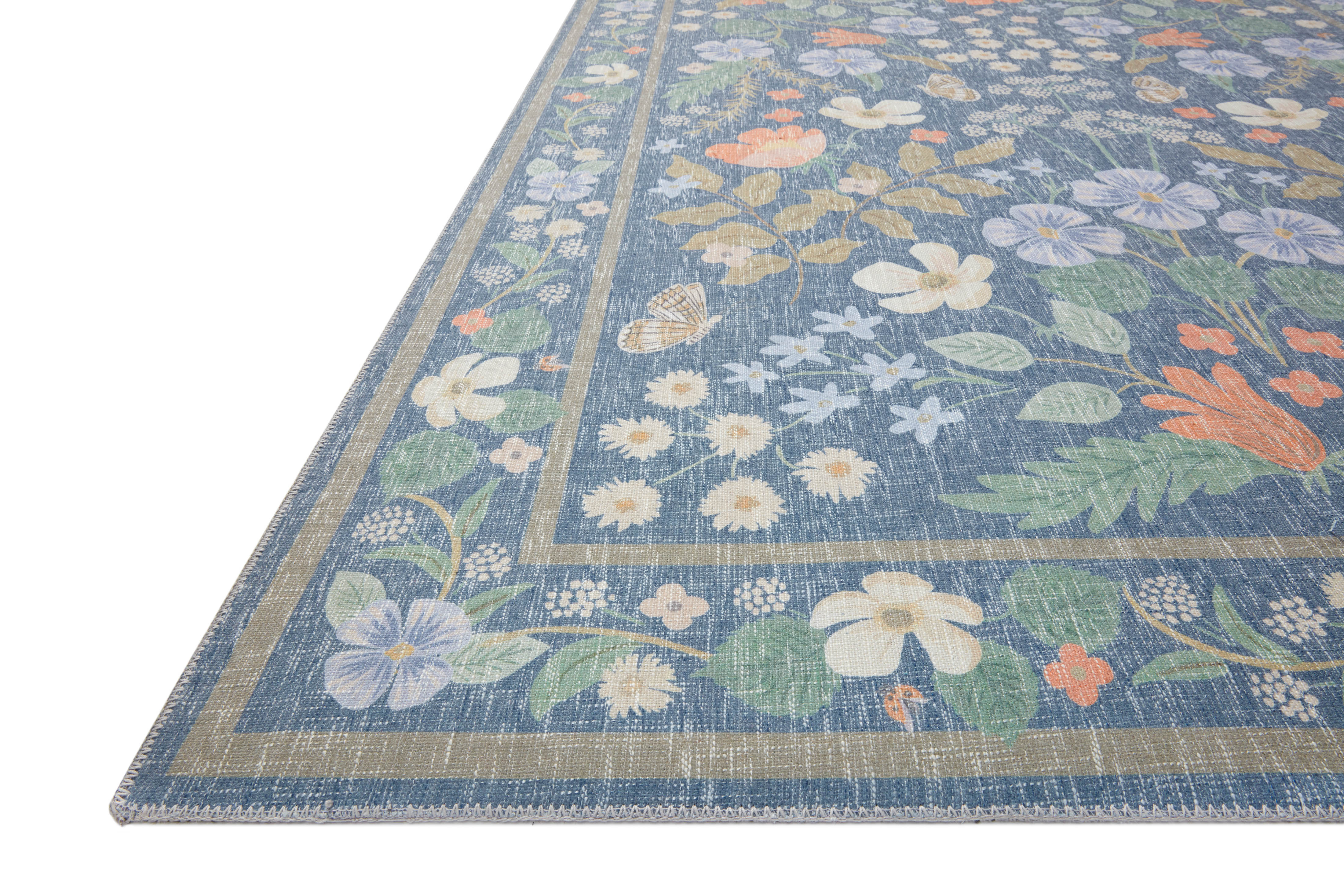 Rifle Paper Co. x Loloi Cotswolds Indigo Rug RUGS - synthetic Loloi