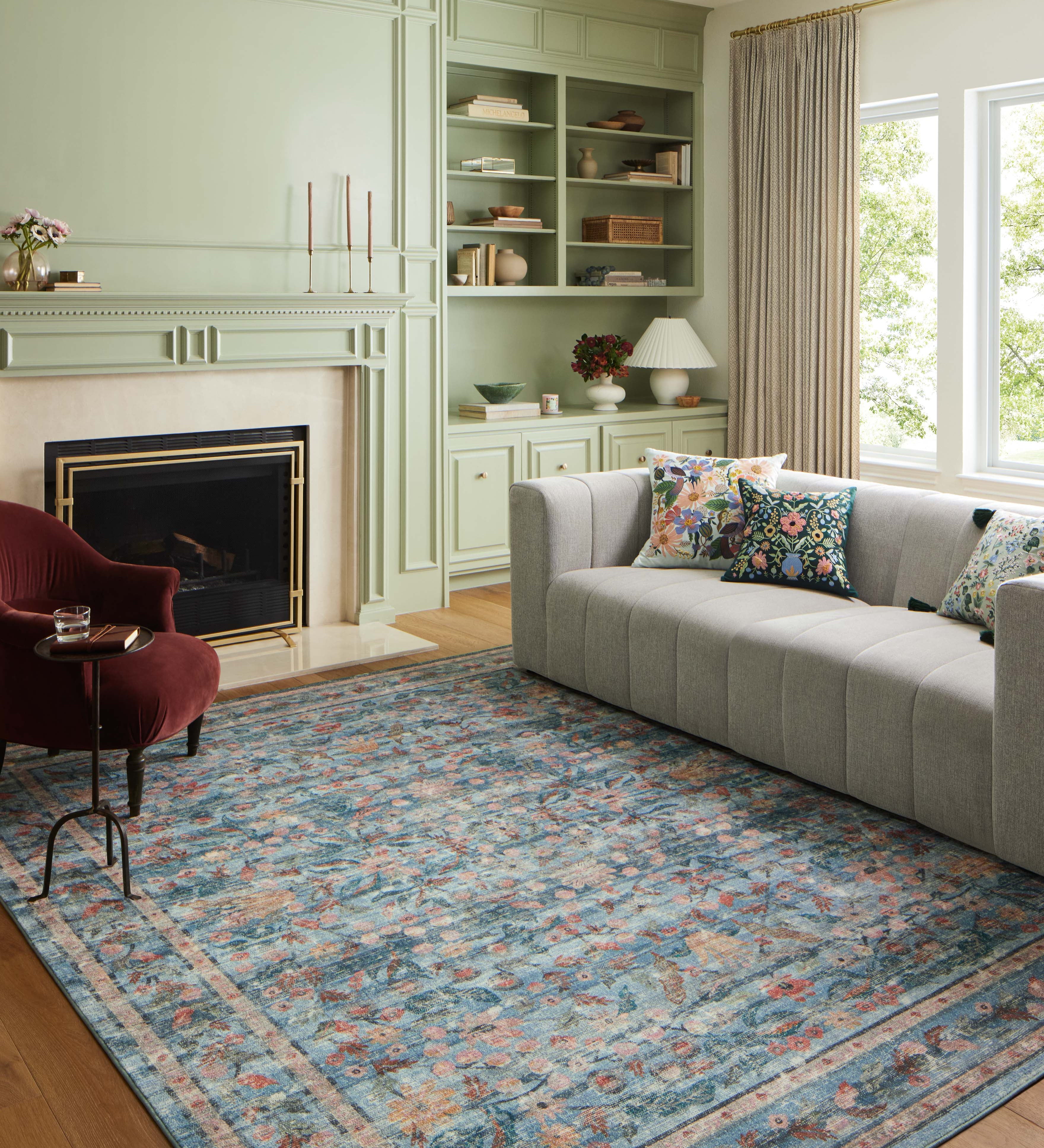 Rifle Paper Co. x Loloi Courtyard Eve Blue Rug – view 2