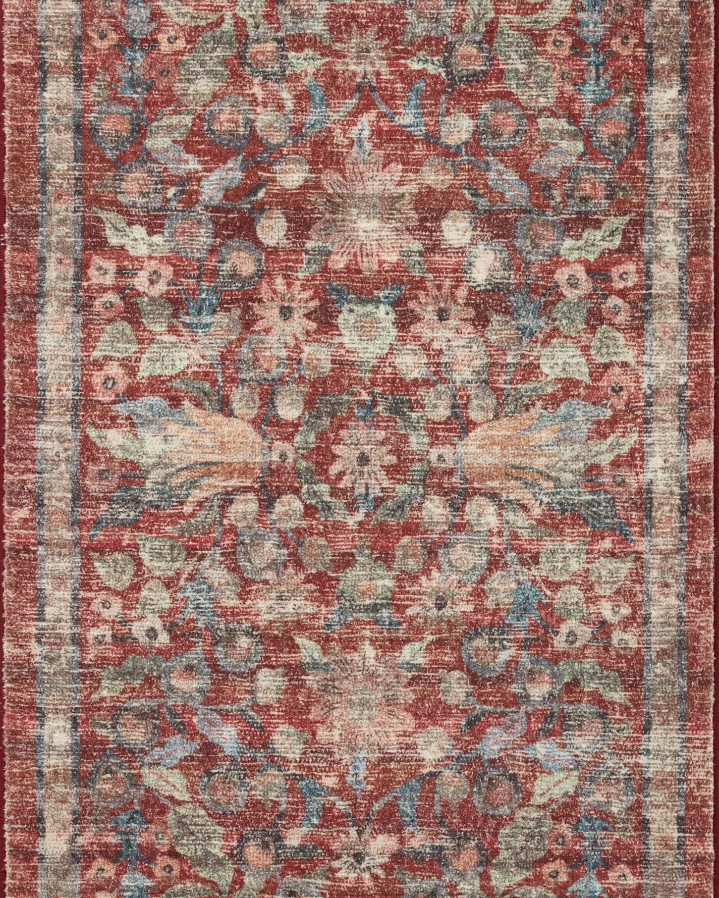 Rifle Paper Co. x Loloi Courtyard Eve Crimson Rug 3-patterned rugs Loloi