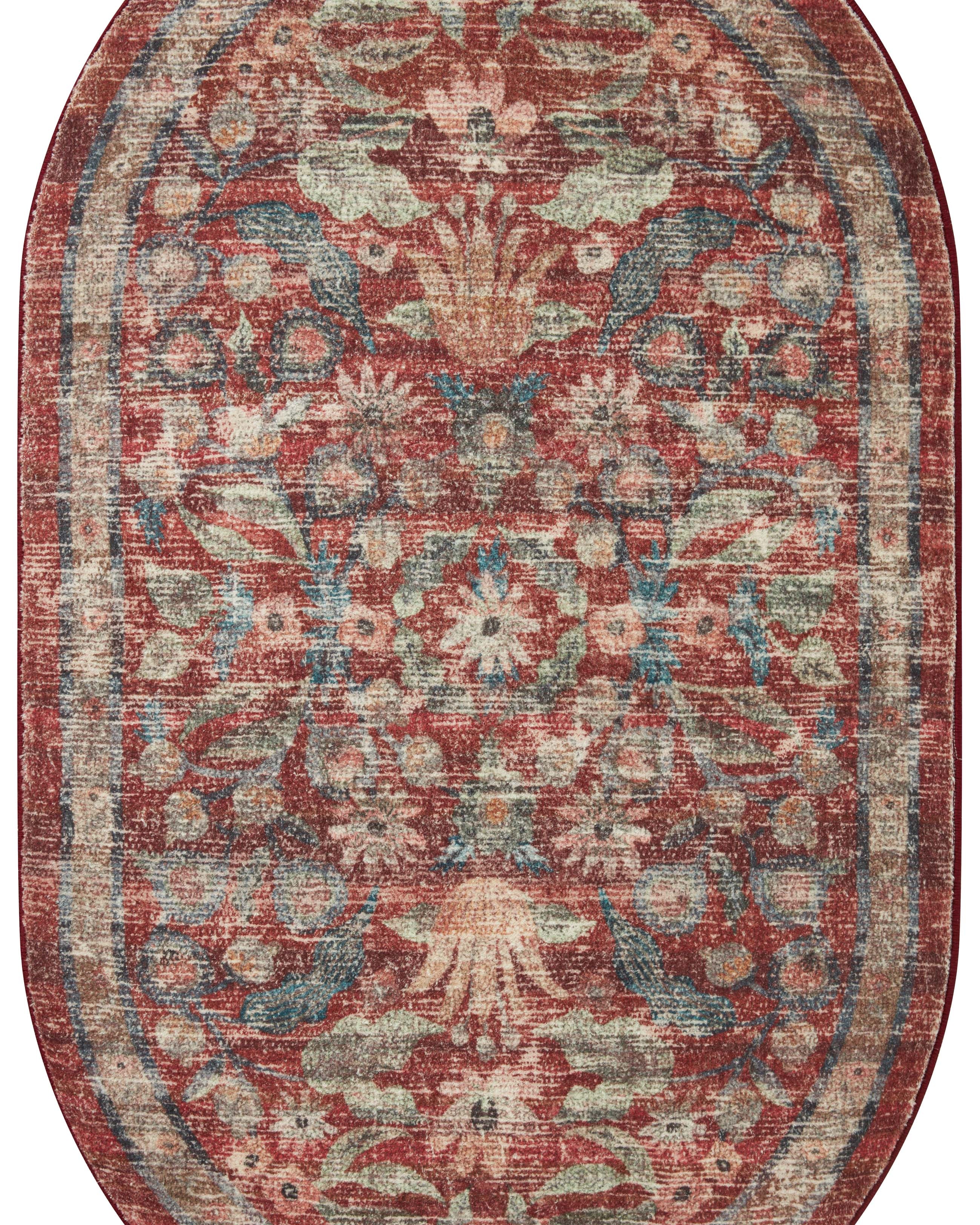 Rifle Paper Co. x Loloi Courtyard Crimson Oval Rug RUGS - synthetic Loloi
