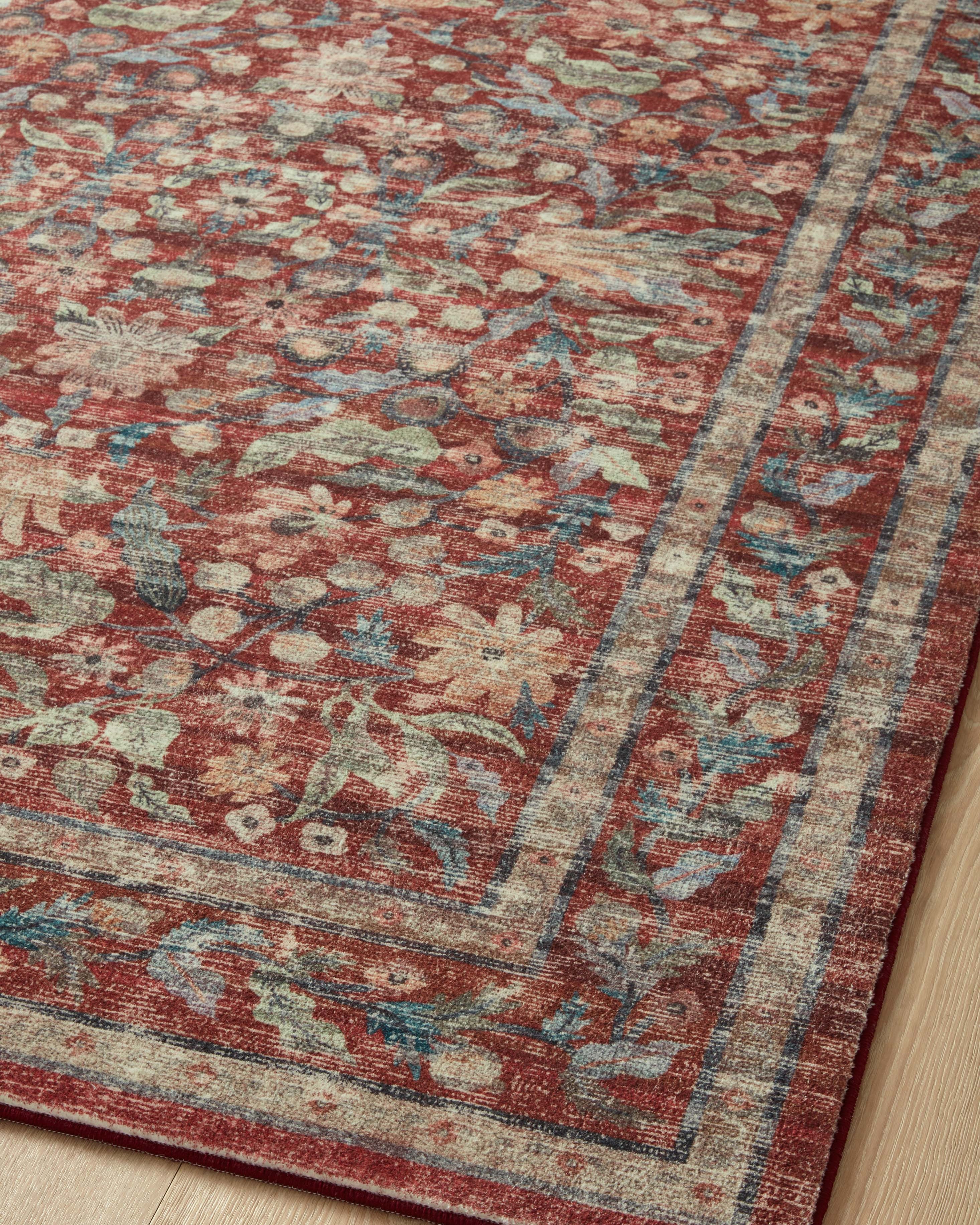 Rifle Paper Co. x Loloi Courtyard Eve Crimson Rug 3-patterned rugs Loloi