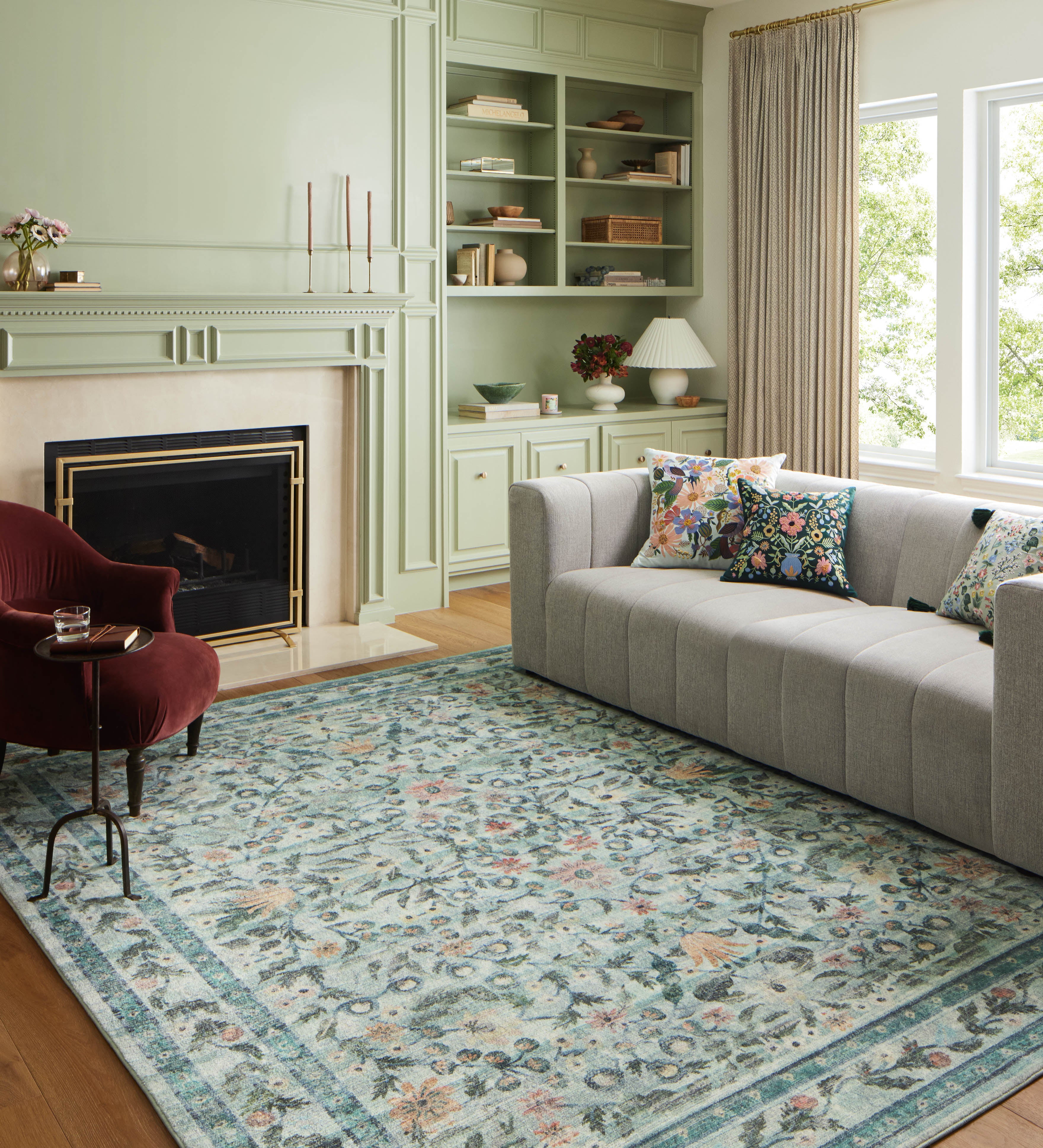 Rifle Paper Co. x Loloi Courtyard Eve Sage Rug – view 2