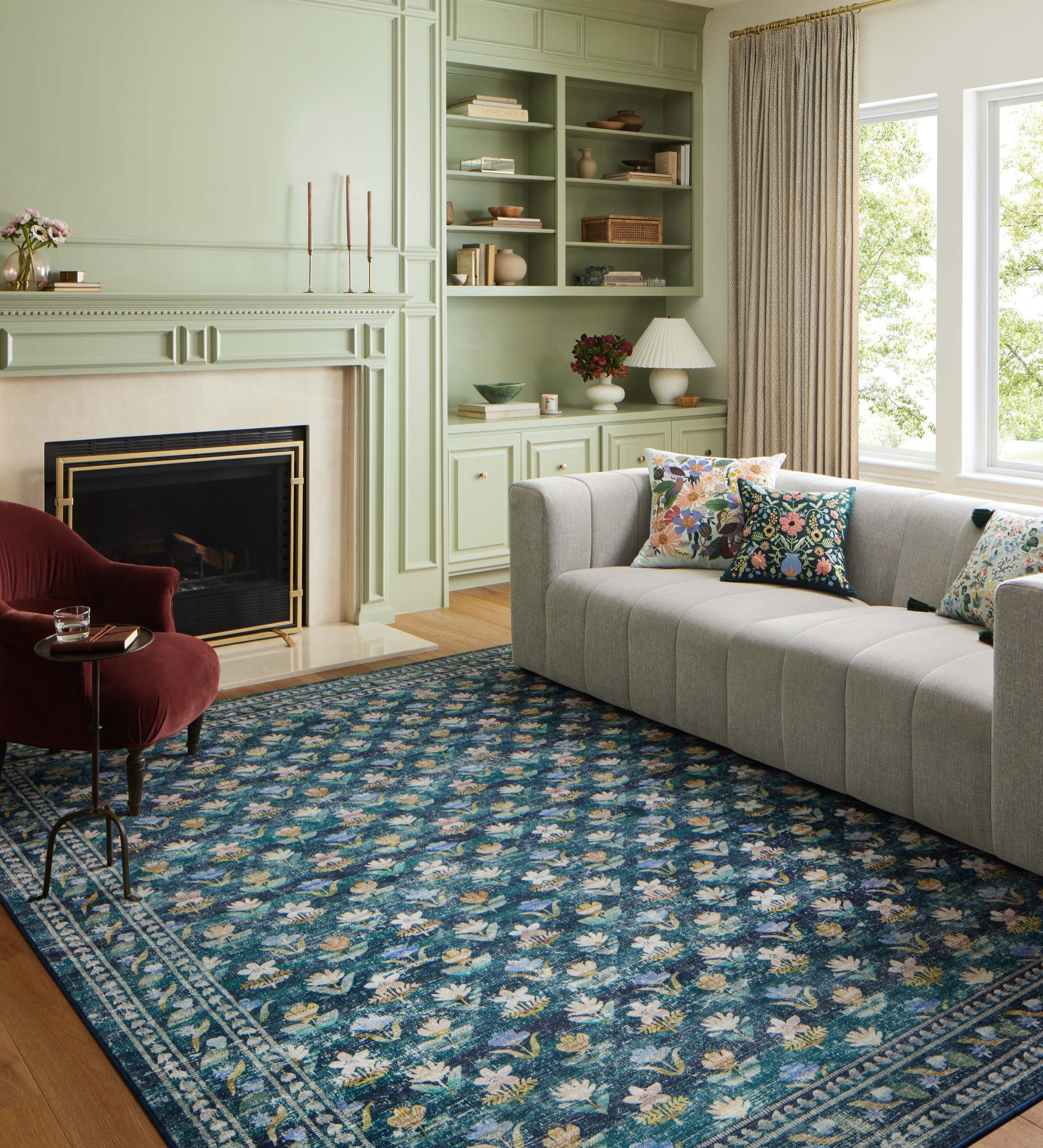 Rifle Paper Co. x Loloi Courtyard Emerald Rug
