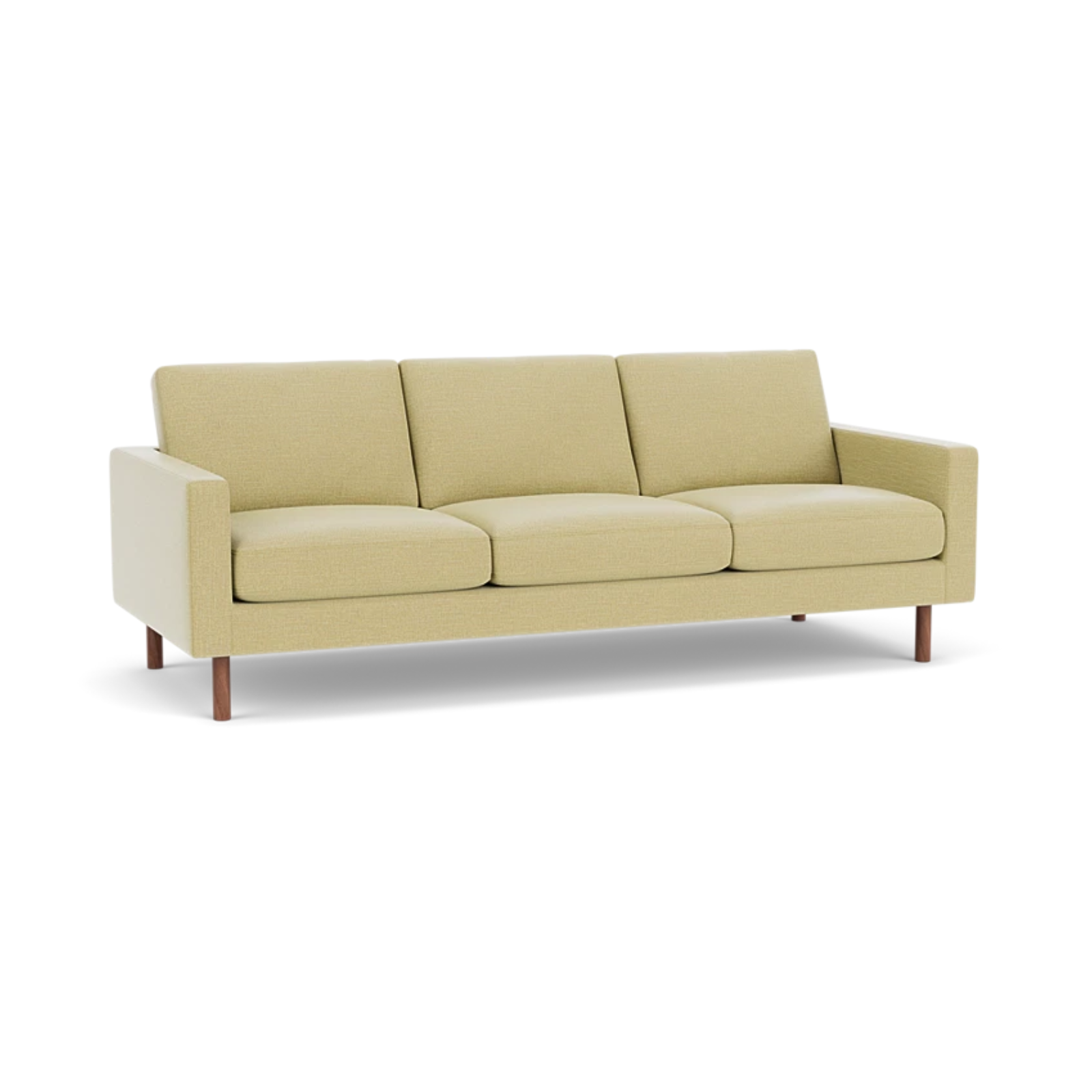 EQ3 Custom Fabric Joan 87" Sofa - Walnut Leg