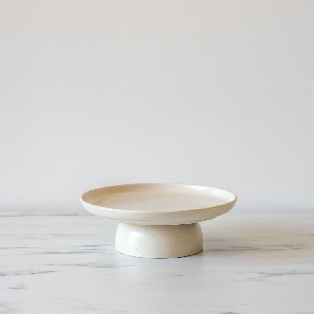 Ceramic Vanilla Cake Plate - Rug & Weave