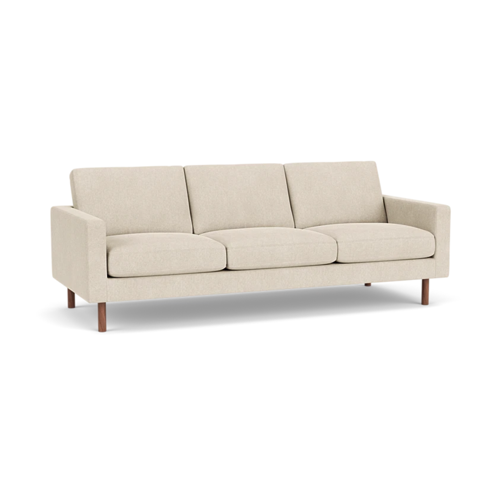 EQ3 Custom Fabric Joan 87" Sofa - Walnut Leg