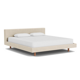 EQ3 Custom Fabric Bento King Bed - Walnut Leg