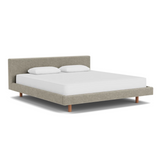 EQ3 Custom Fabric Bento King Bed - Walnut Leg