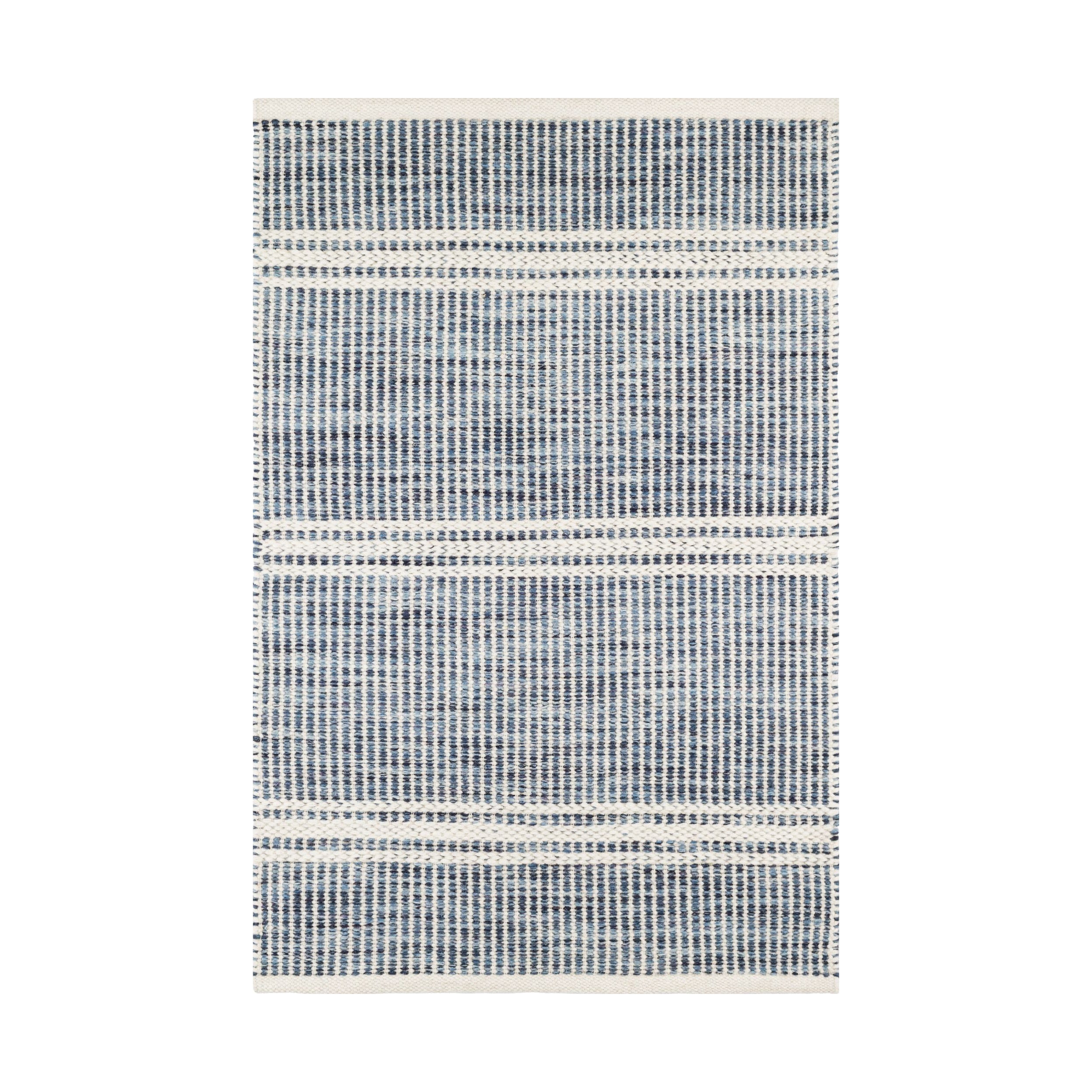 Malta Handwoven Wool Rug, Blue 2' x 3'