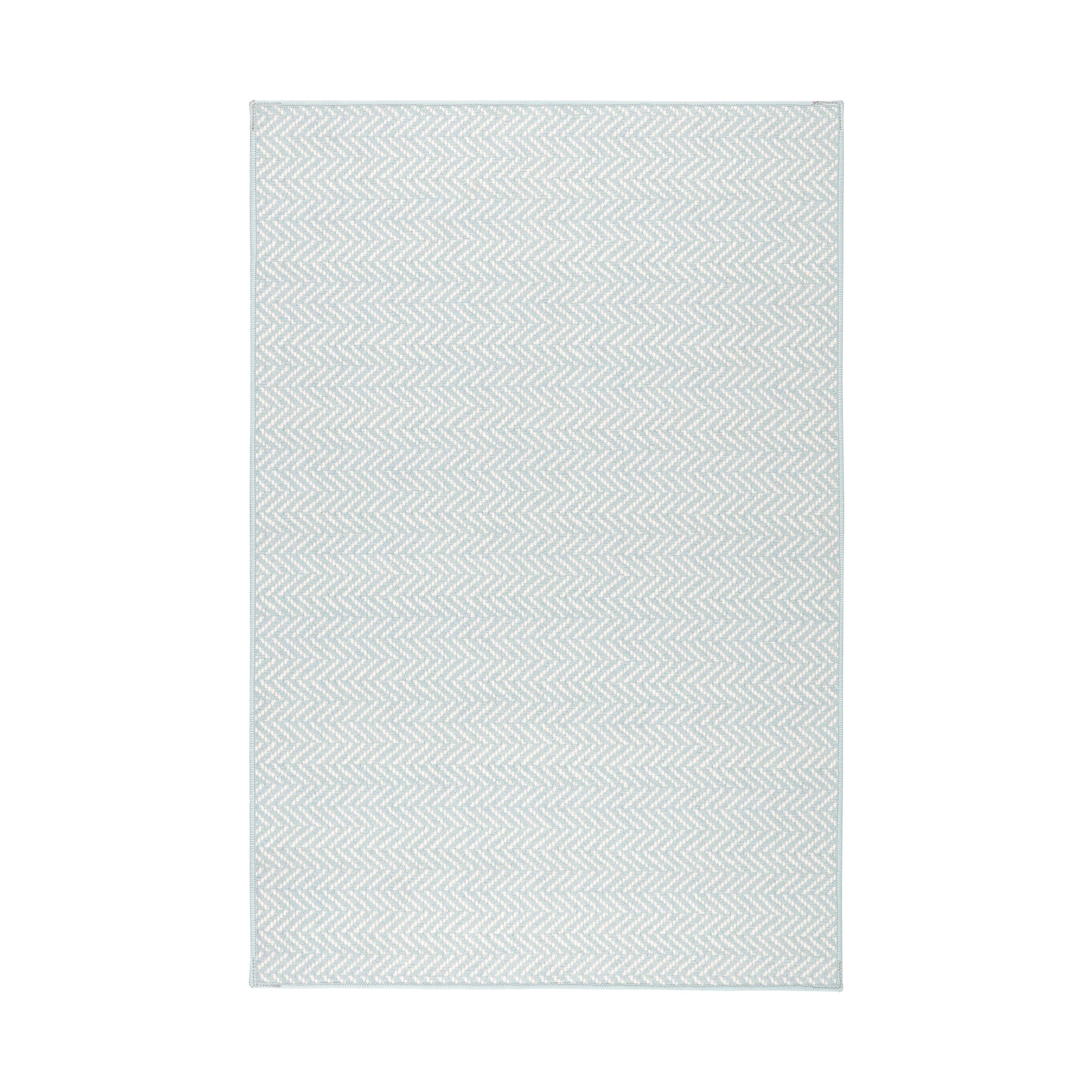 Herringbone Machine Washable Rug swedish blue, Swedish Blue 2' x 3'
