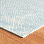 Herringbone Machine Washable Rug swedish blue RUGS - washable Dash & Albert
