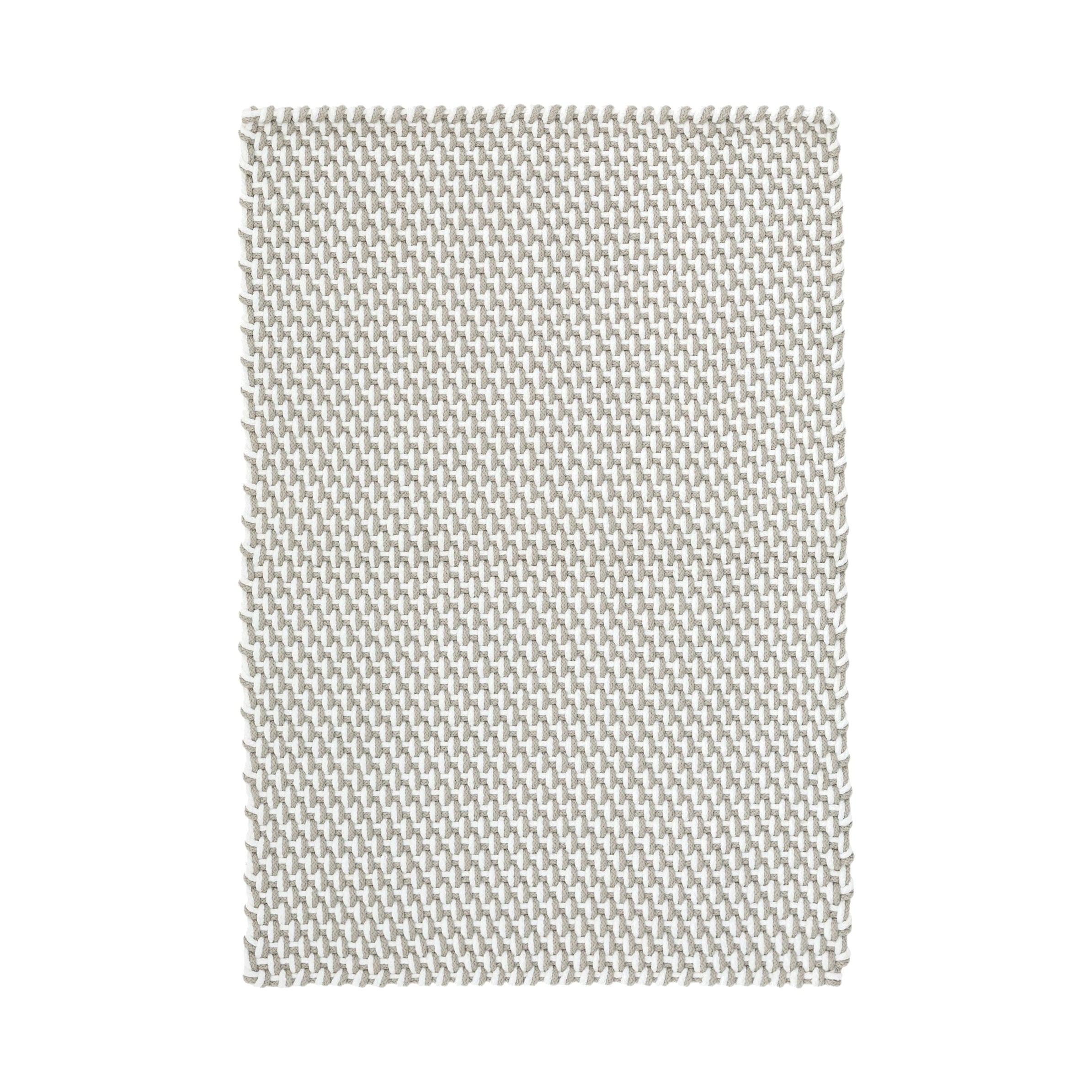 Two-Tone Rope Handwoven Indoor/Outdoor Rug RUGS - outdoor Dash & Albert Platinum/White 2' x 3'