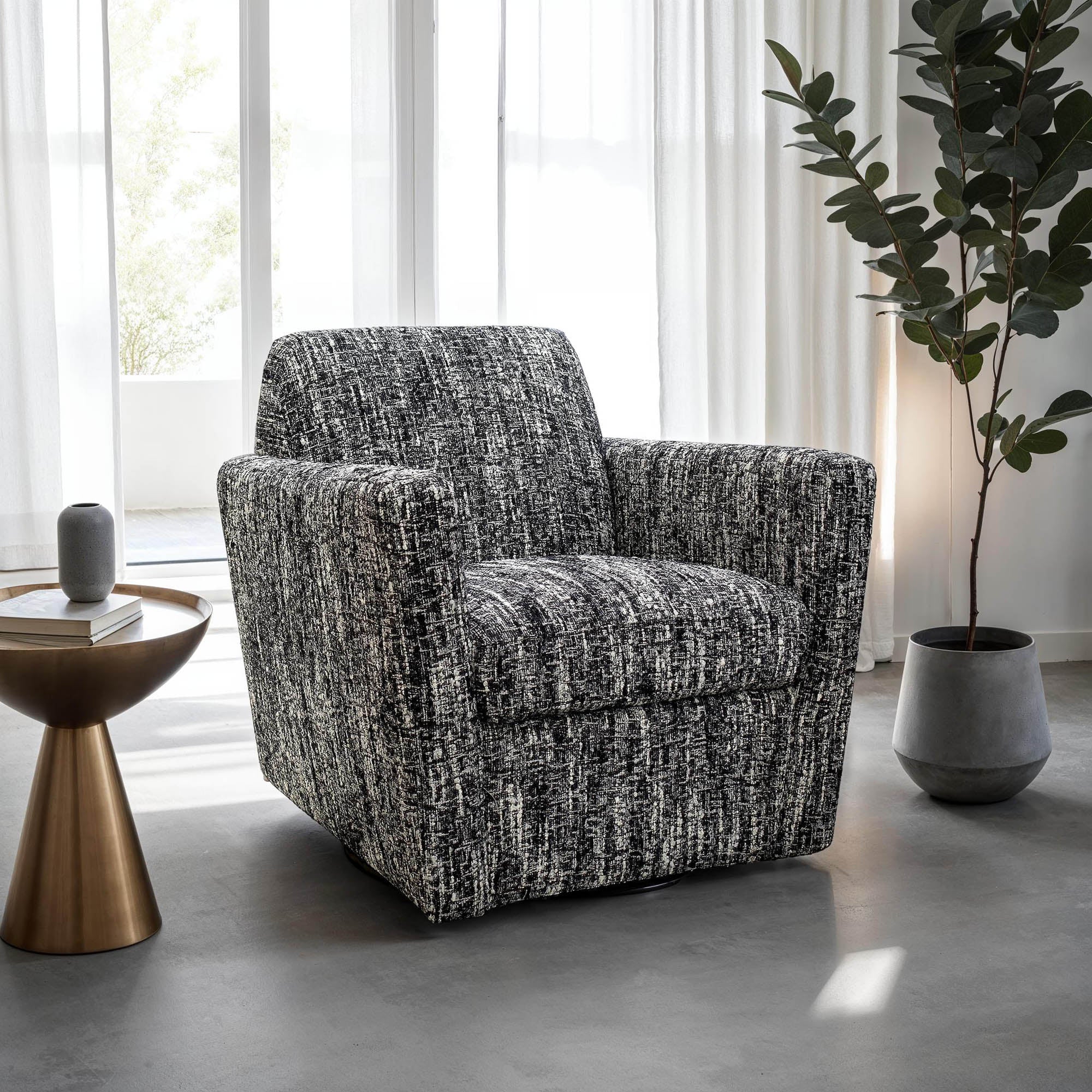 Calder Swivel Club Chair FURNITURE - club chairs LH IMPORTS